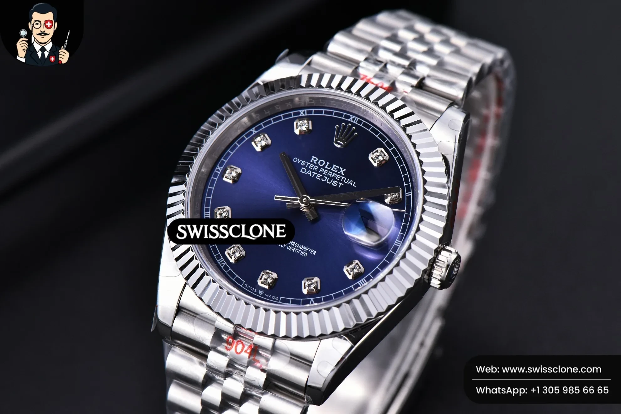 Rolex Datejust 41mm Blue Dial Diamond Marker Fluted Bezel Jubille VR3235 1:1 Super Clone - Clasp & Bracelet Finishing