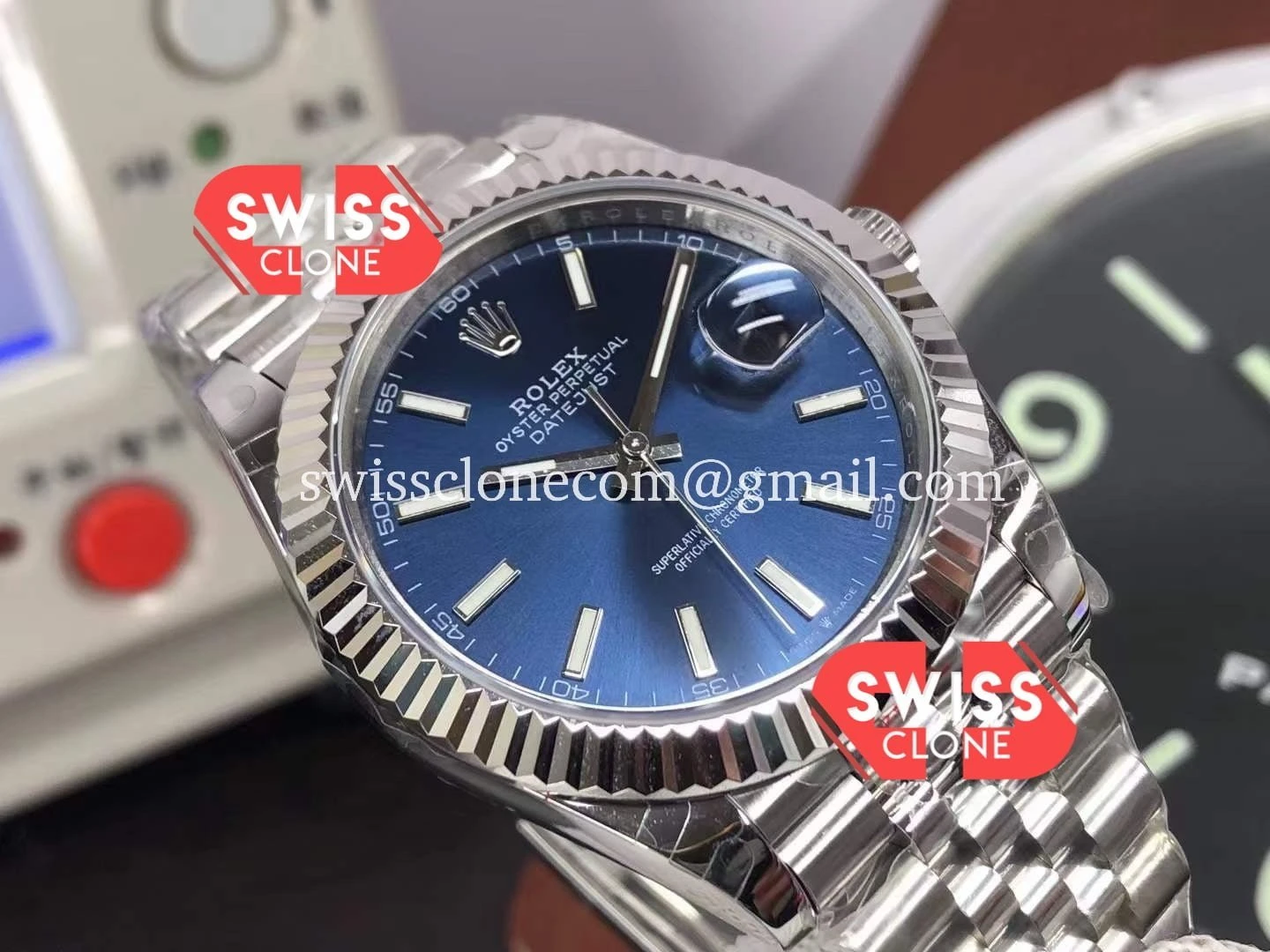 Rolex Datejust 41MM Blue Dial Jubilee 904L 1:1 Super Clone - Bezel & Case Profile