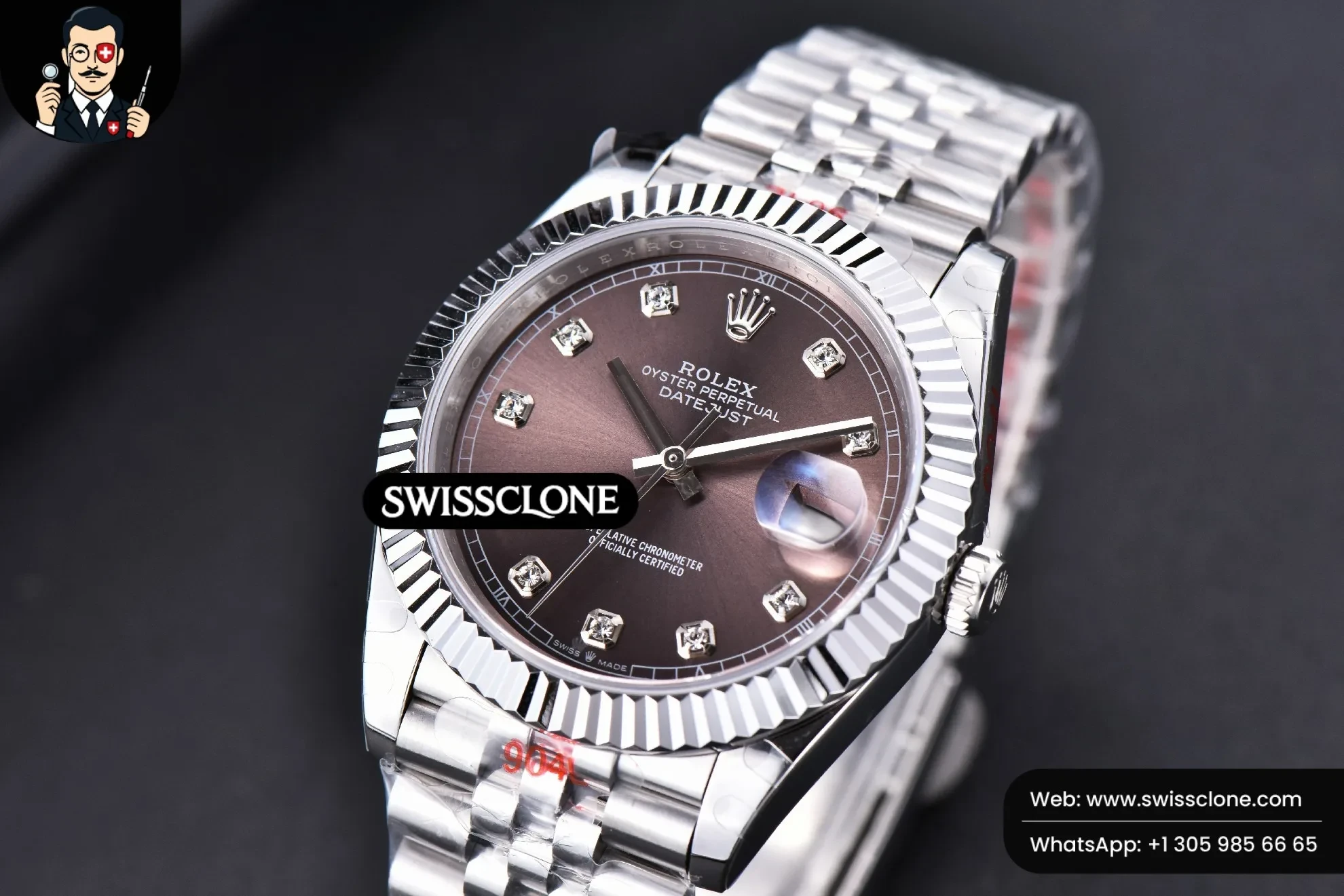 Rolex Datejust 41mm Borwn Dial Diamond Marker Fluted Bezel Jubille VR3235 1:1 Super Clone - Clasp & Bracelet Finishing