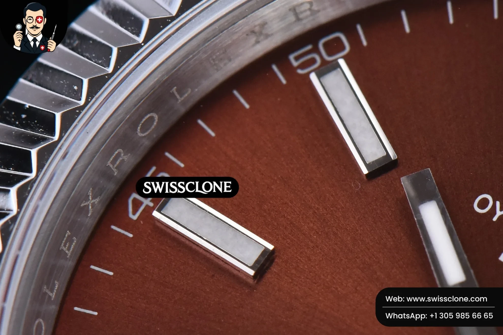 Rolex Datejust 41mm Borwn Dial Lume Marker Fluted Bezel Jubille VR3235 1:1 Super Clone - Lateral Case Thickness Profile
