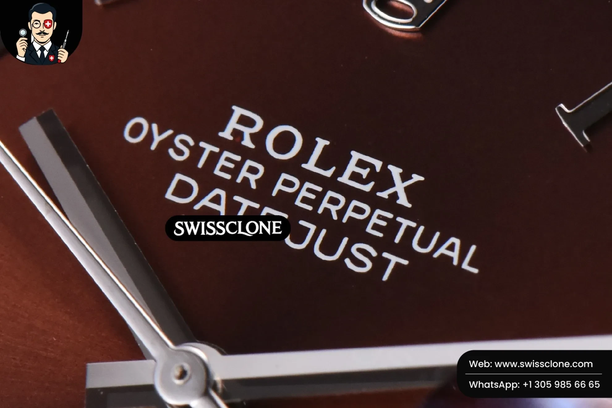 Rolex Datejust 41mm Borwn Dial Roma Marker Fluted Bezel Jubille VR3235 1:1 Super Clone - Caseback & Cloned Calibre Movement