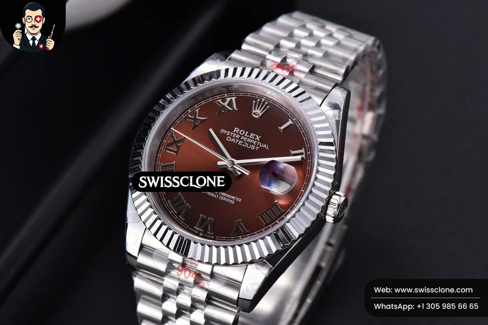 Rolex Datejust 41mm Borwn Dial Roma Marker Fluted Bezel Jubille VR3235 1:1 Super Clone - Clasp & Bracelet Finishing