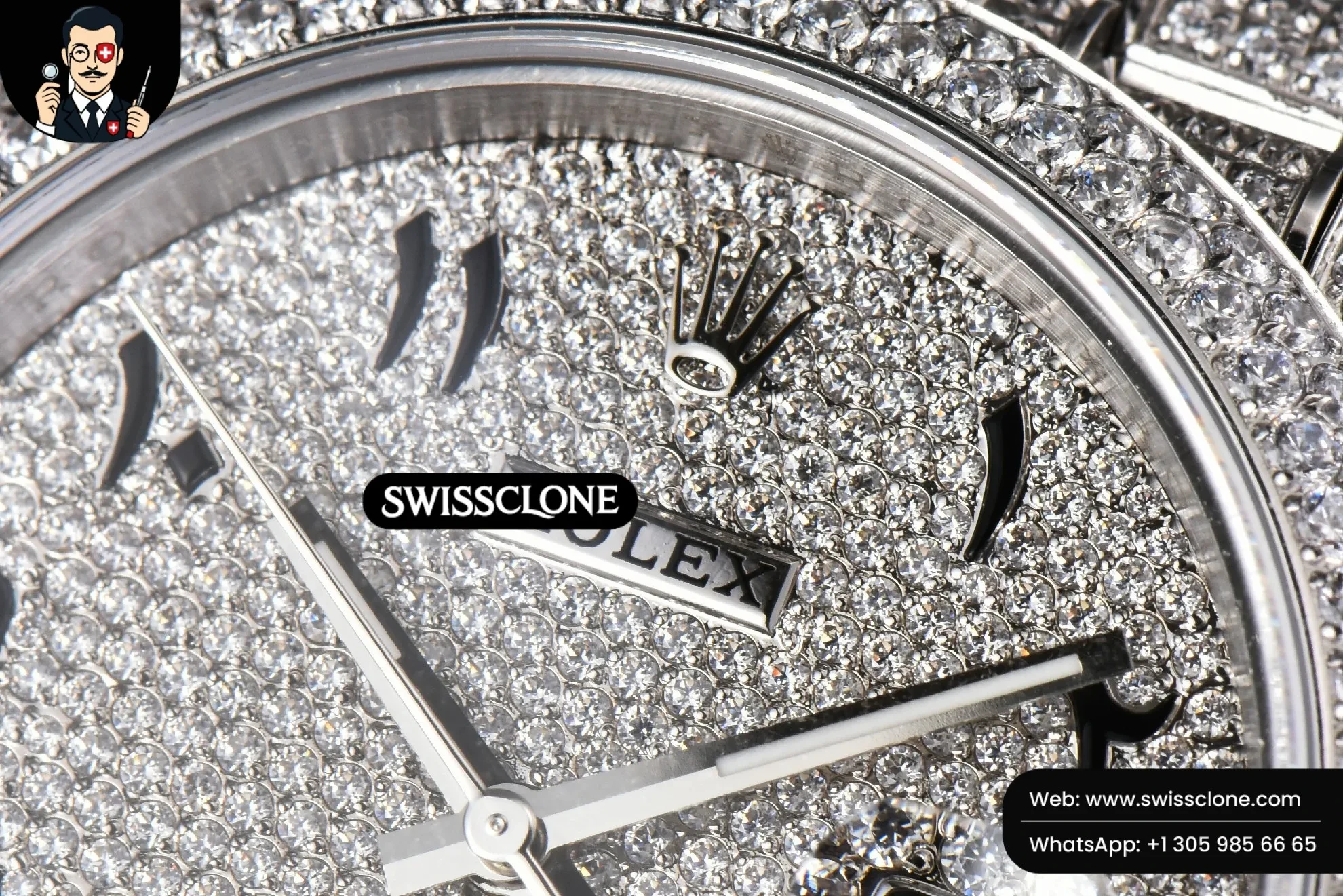 Rolex Datejust 41mm Full Diamond Diamond Arabic Dial Jubilee 1:1 Super Clone - Clasp & Bracelet Finishing