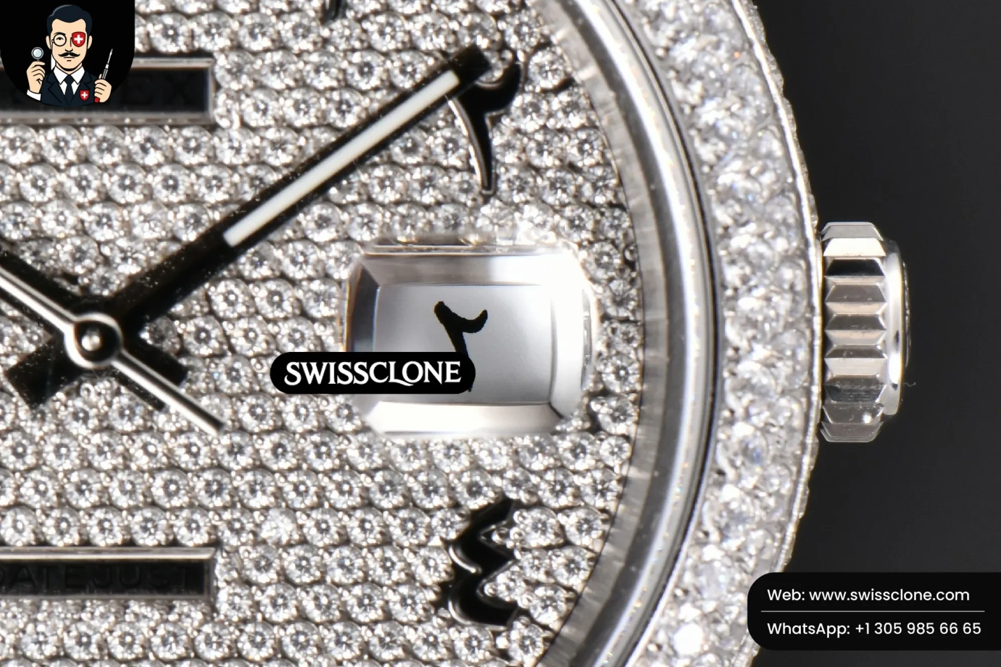Rolex Datejust 41mm Full Diamond Diamond Arabic Dial Jubilee 1:1 Super Clone - On-Wrist Presence View