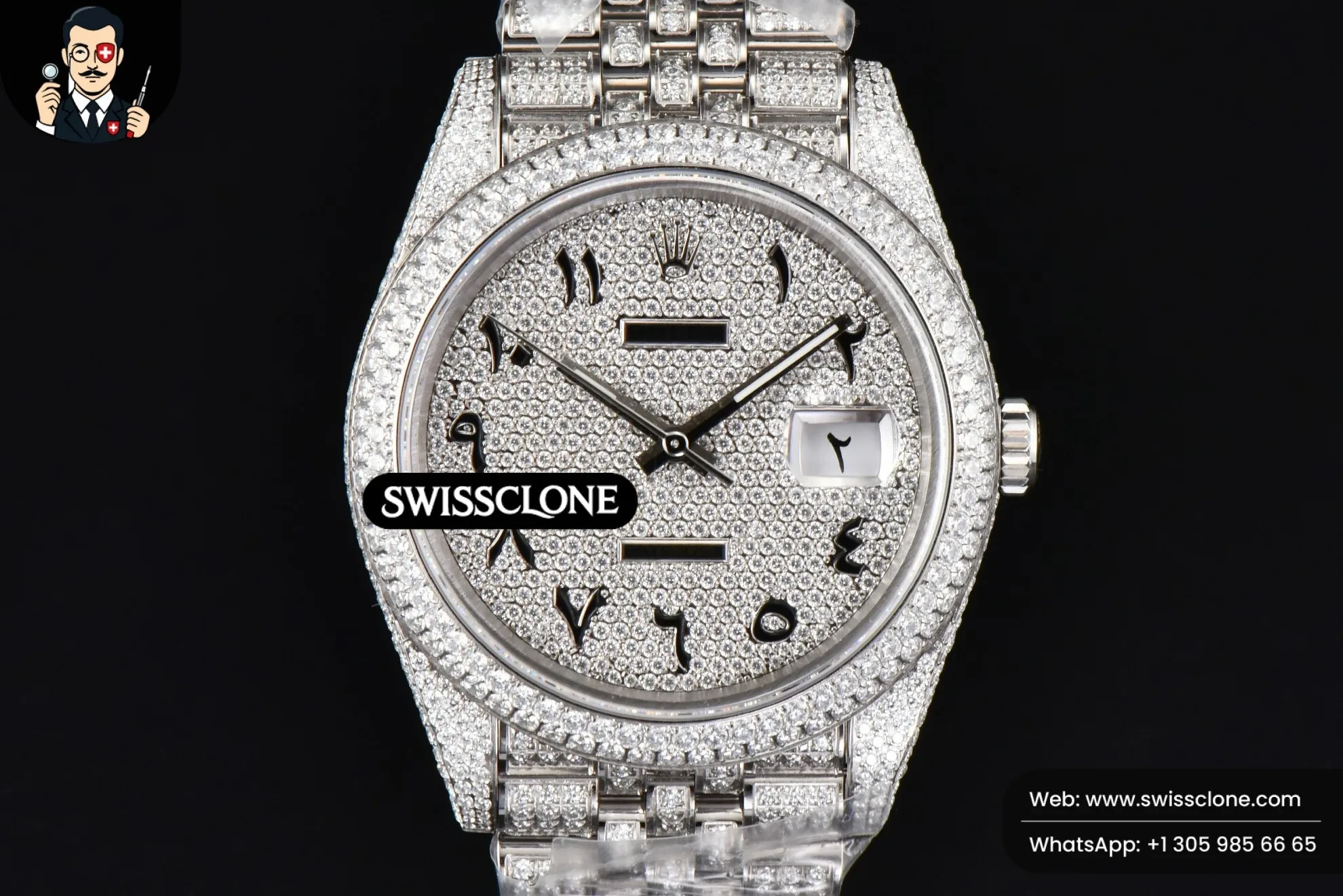 Rolex Datejust 41mm Full Diamond Diamond Arabic Dial Jubilee