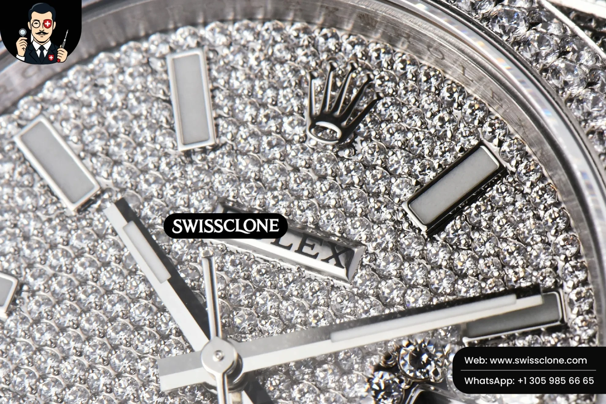 Rolex Datejust 41mm Full Diamond Diamond Lume Dial Jubilee 1:1 Super Clone - Clasp & Bracelet Finishing