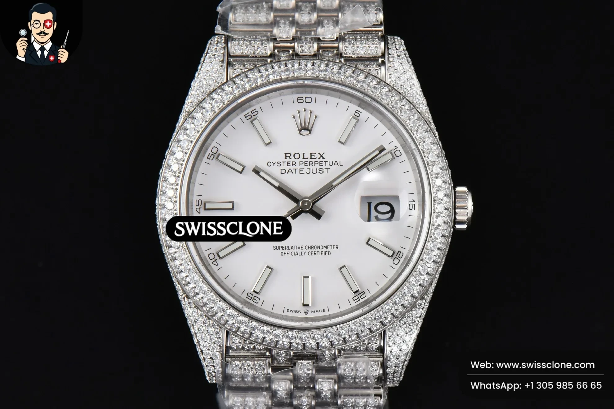 Rolex Datejust 41mm Full Diamond White Dial Jubilee