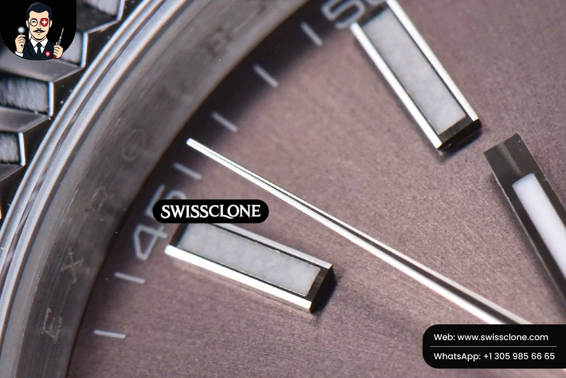 Rolex Datejust 41mm Gray Dial Lume Marker Fluted Bezel Jubille VR3235 1:1 Super Clone - Lateral Case Thickness Profile