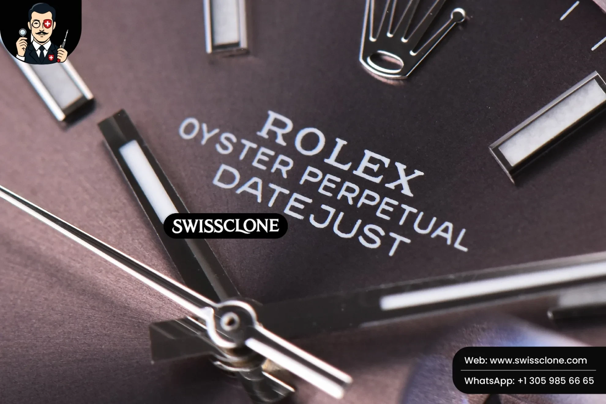 Rolex Datejust 41mm Gray Dial Lume Marker Fluted Bezel Jubille VR3235 1:1 Super Clone - Caseback & Cloned Calibre Movement