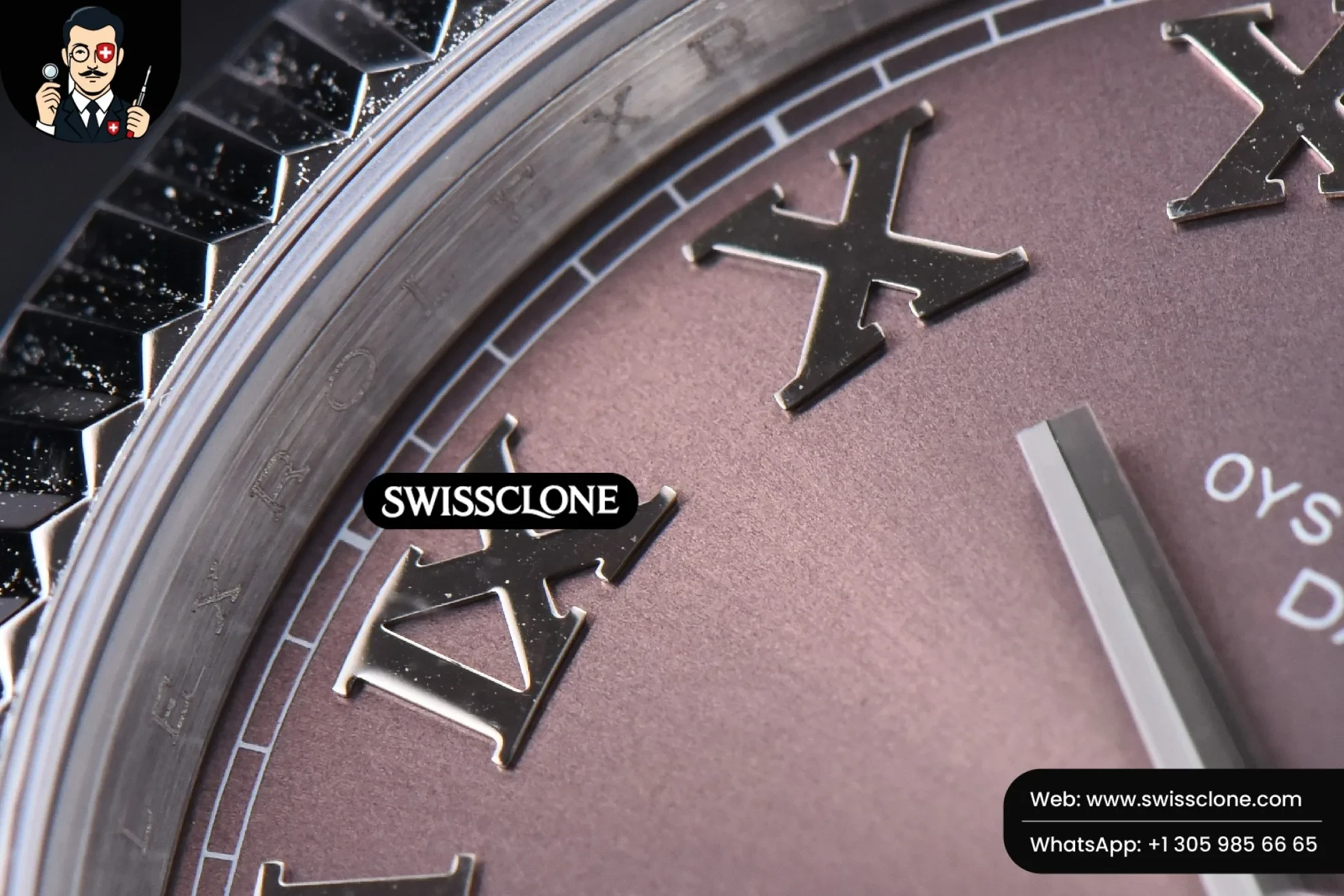 Rolex Datejust 41mm Gray Dial Roma Marker Fluted Bezel Jubille VR3235 1:1 Super Clone - Caseback & Cloned Calibre Movement