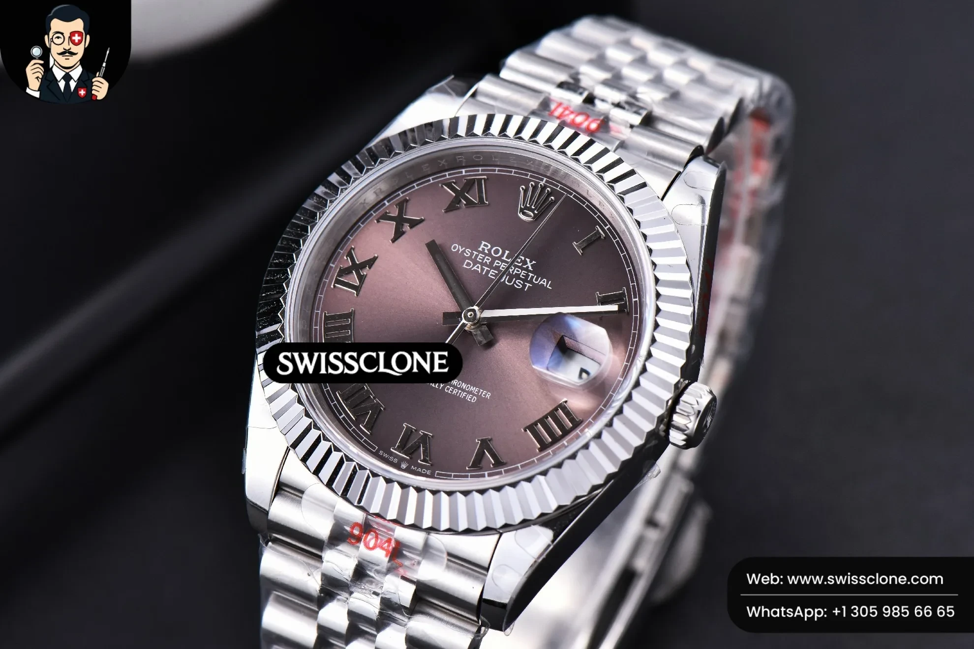 Rolex Datejust 41mm Gray Dial Roma Marker Fluted Bezel Jubille VR3235 1:1 Super Clone - Clasp & Bracelet Finishing