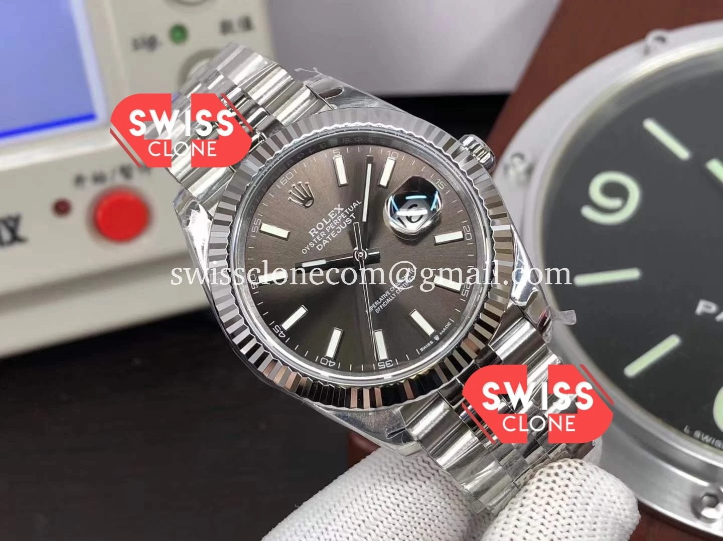 Rolex Datejust 41mm Grey Dial 3235 Movement 904L 1:1 Super Clone - Dial Macro Close-Up