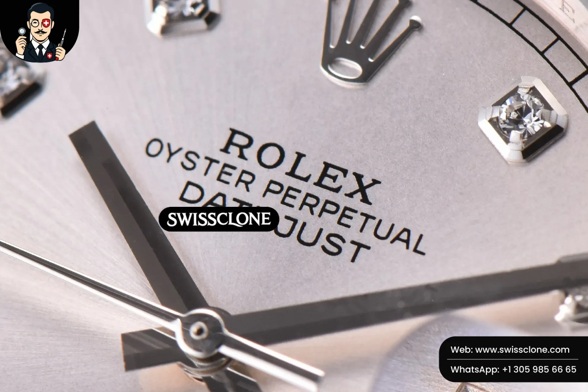 Rolex Datejust 41mm Silver Dial Diamond Marker Fluted Bezel Jubille VR3235 1:1 Super Clone - Caseback & Cloned Calibre Movement