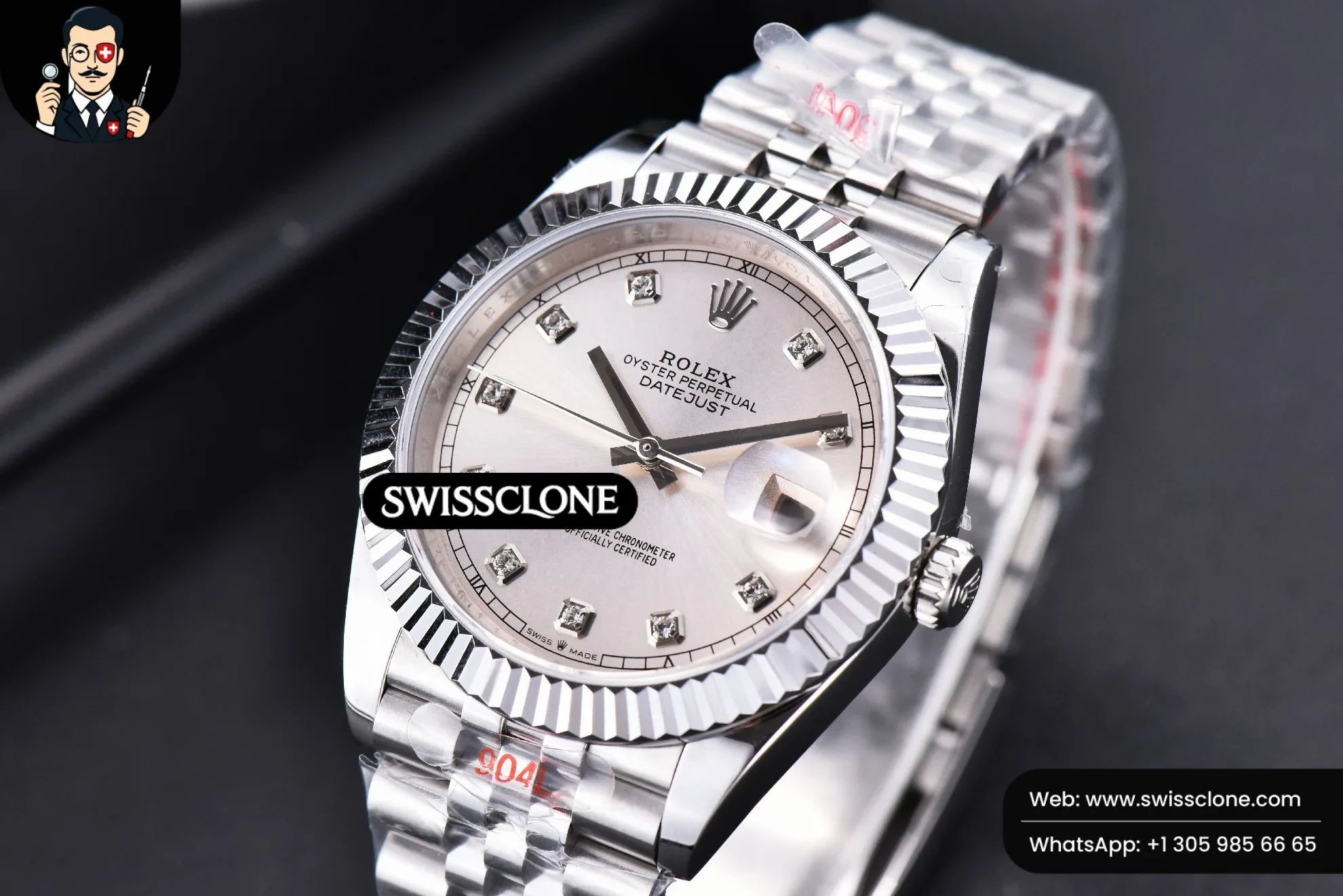 Rolex Datejust 41mm Silver Dial Diamond Marker Fluted Bezel Jubille VR3235 1:1 Super Clone - Clasp & Bracelet Finishing