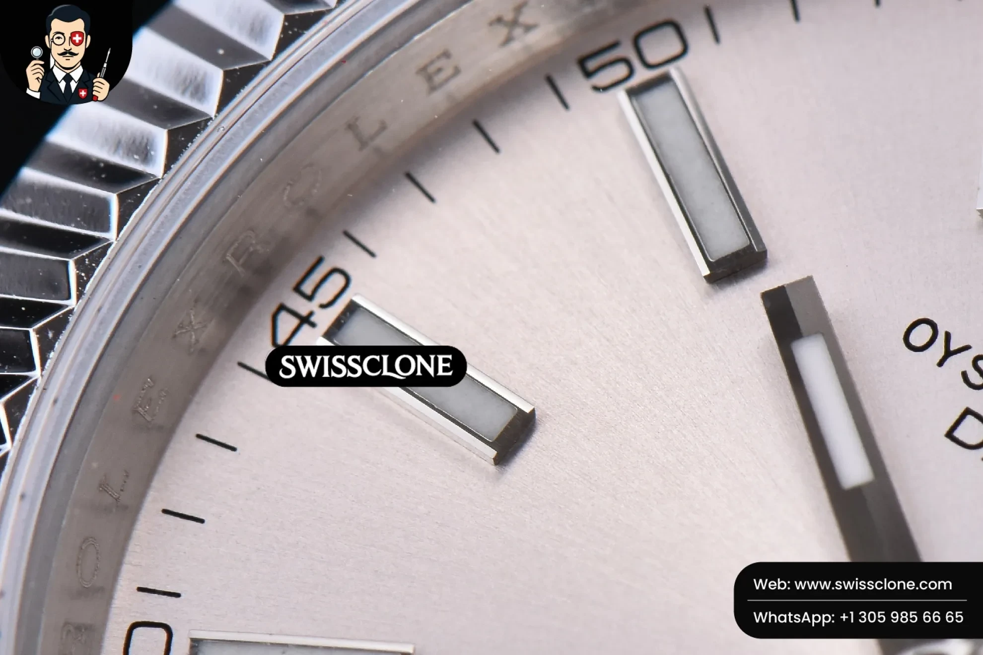 Rolex Datejust 41mm Silver Dial Lume Marker Fluted Bezel Jubille VR3235 1:1 Super Clone - Caseback & Cloned Calibre Movement