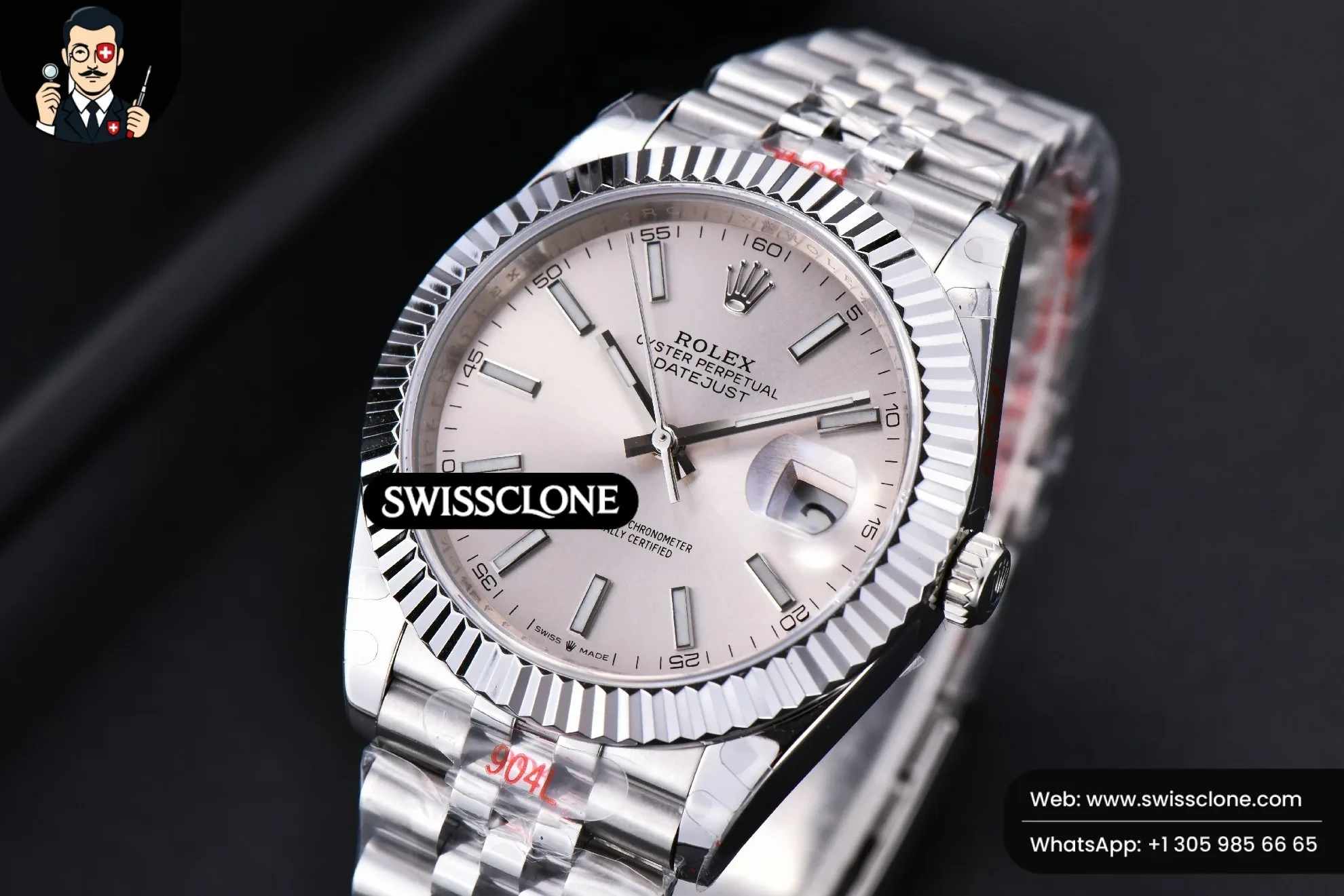 Rolex Datejust 41mm Silver Dial Lume Marker Fluted Bezel Jubille VR3235 1:1 Super Clone - Clasp & Bracelet Finishing