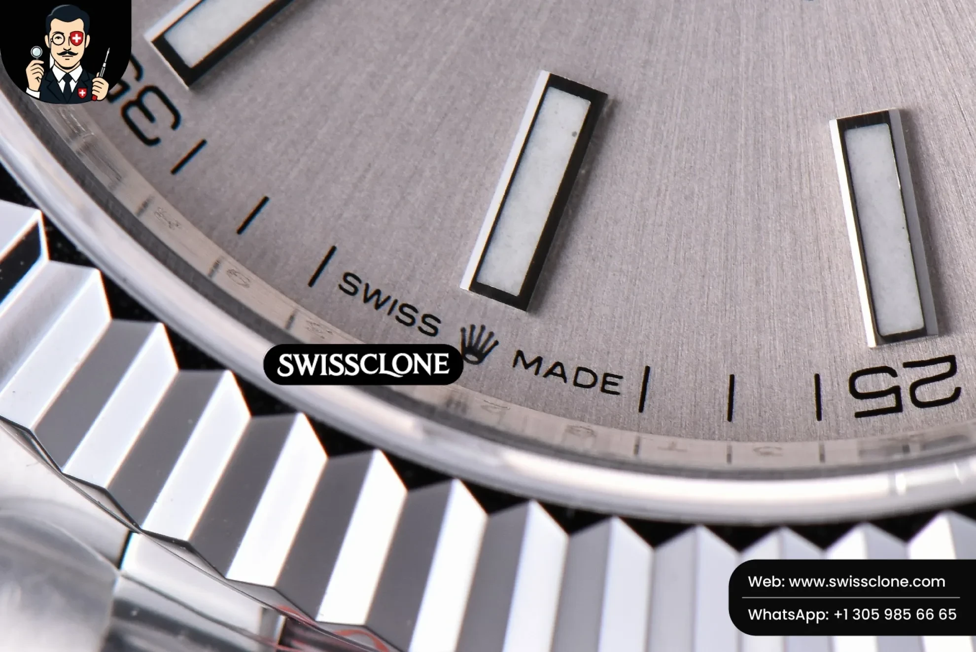 Rolex Datejust 41mm Silver Dial Lume Marker Fluted Bezel Jubille VR3235 1:1 Super Clone - On-Wrist Presence View