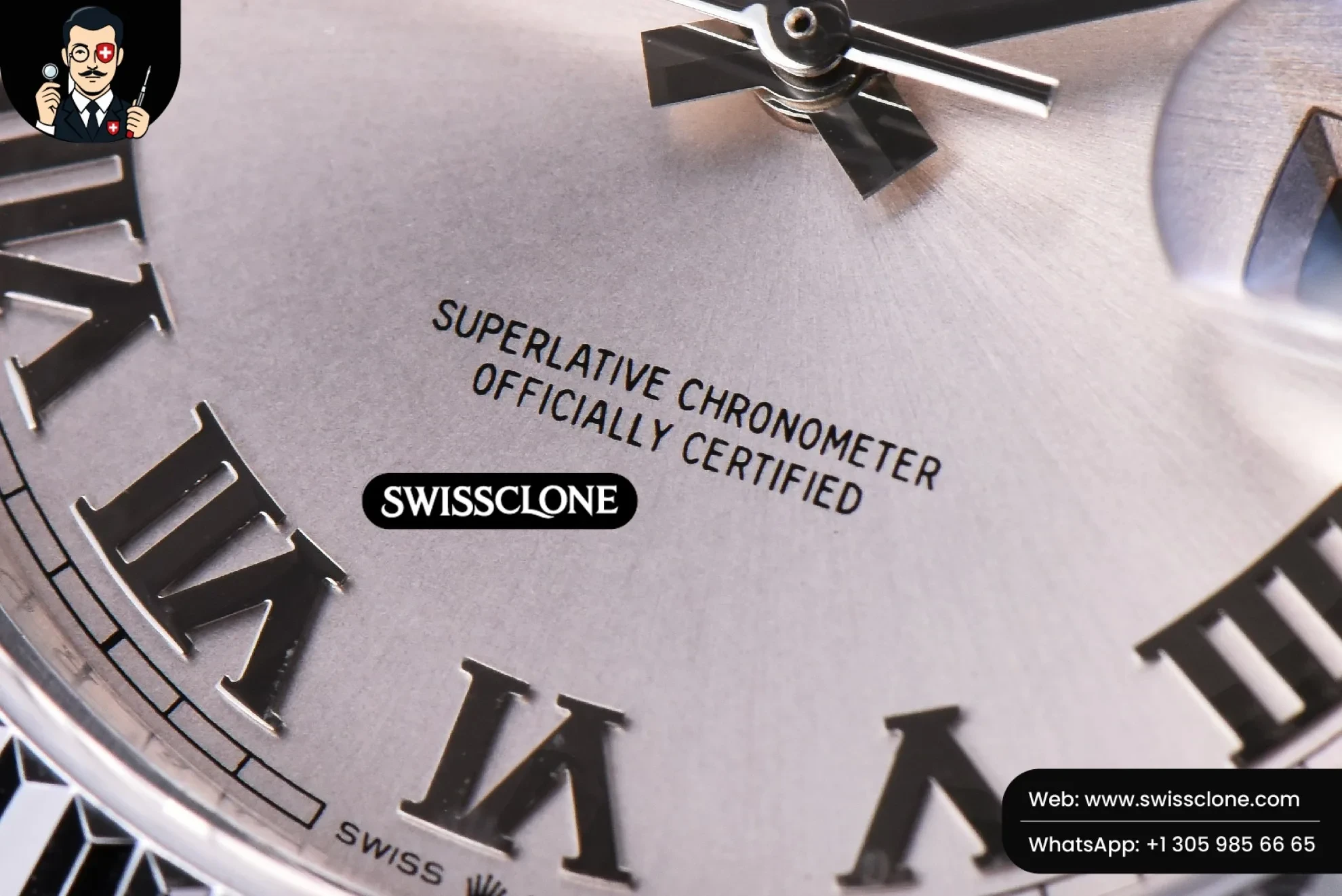Rolex Datejust 41mm Silver Dial Roma Marker Fluted Bezel Jubille VR3235 1:1 Super Clone - Caseback & Cloned Calibre Movement