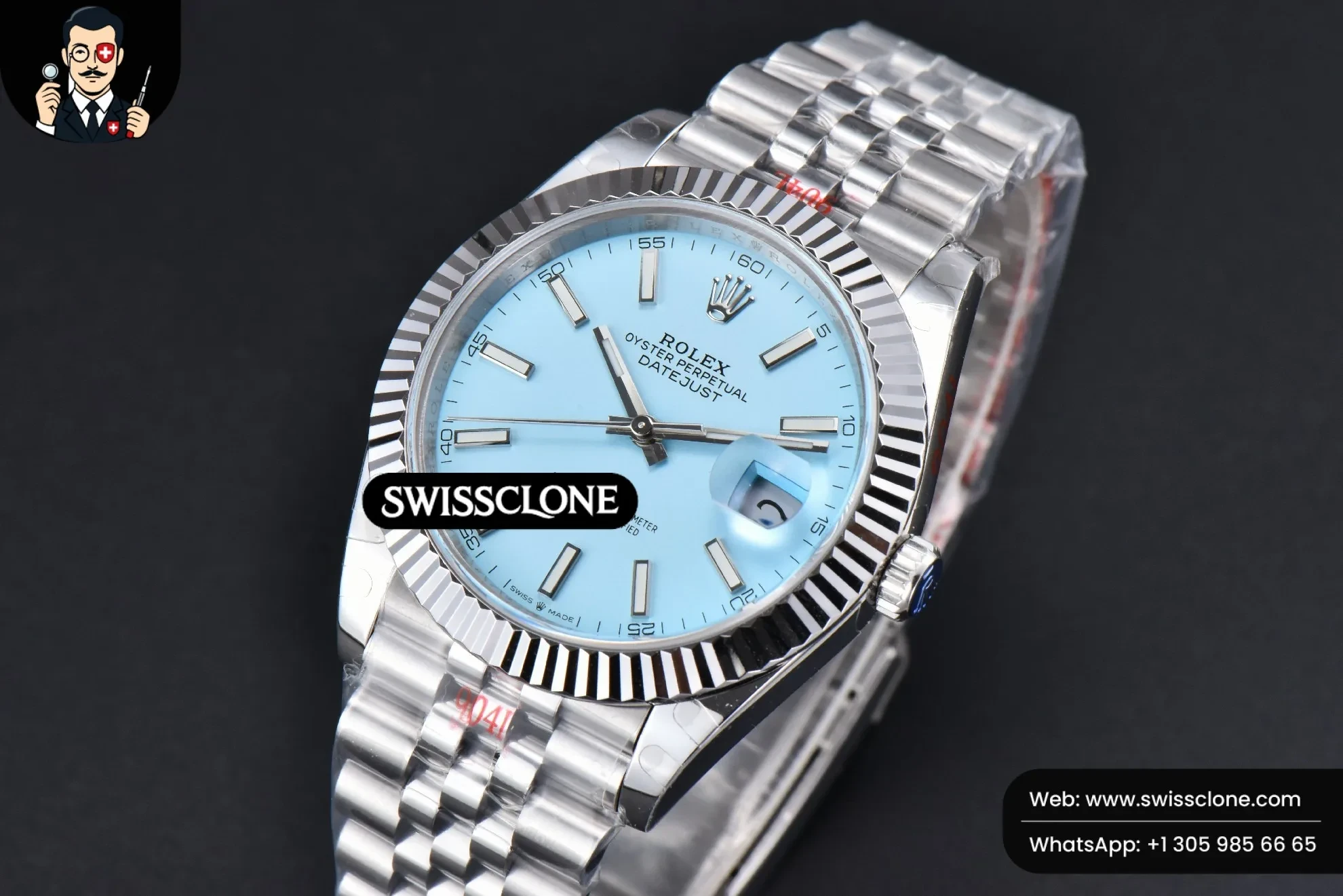 Rolex Datejust 41mm Tiffany DIal braceelt VR3235 tungsten heavier 1:1 Super Clone - Bezel & Case Profile
