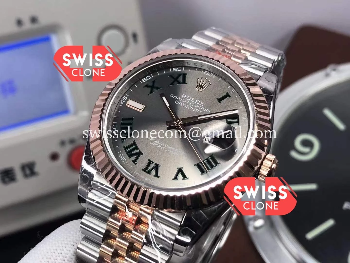Rolex Datejust 41MM Two Tone Wimbledon Cal.3235 1:1 Super Clone - Bezel & Case Profile