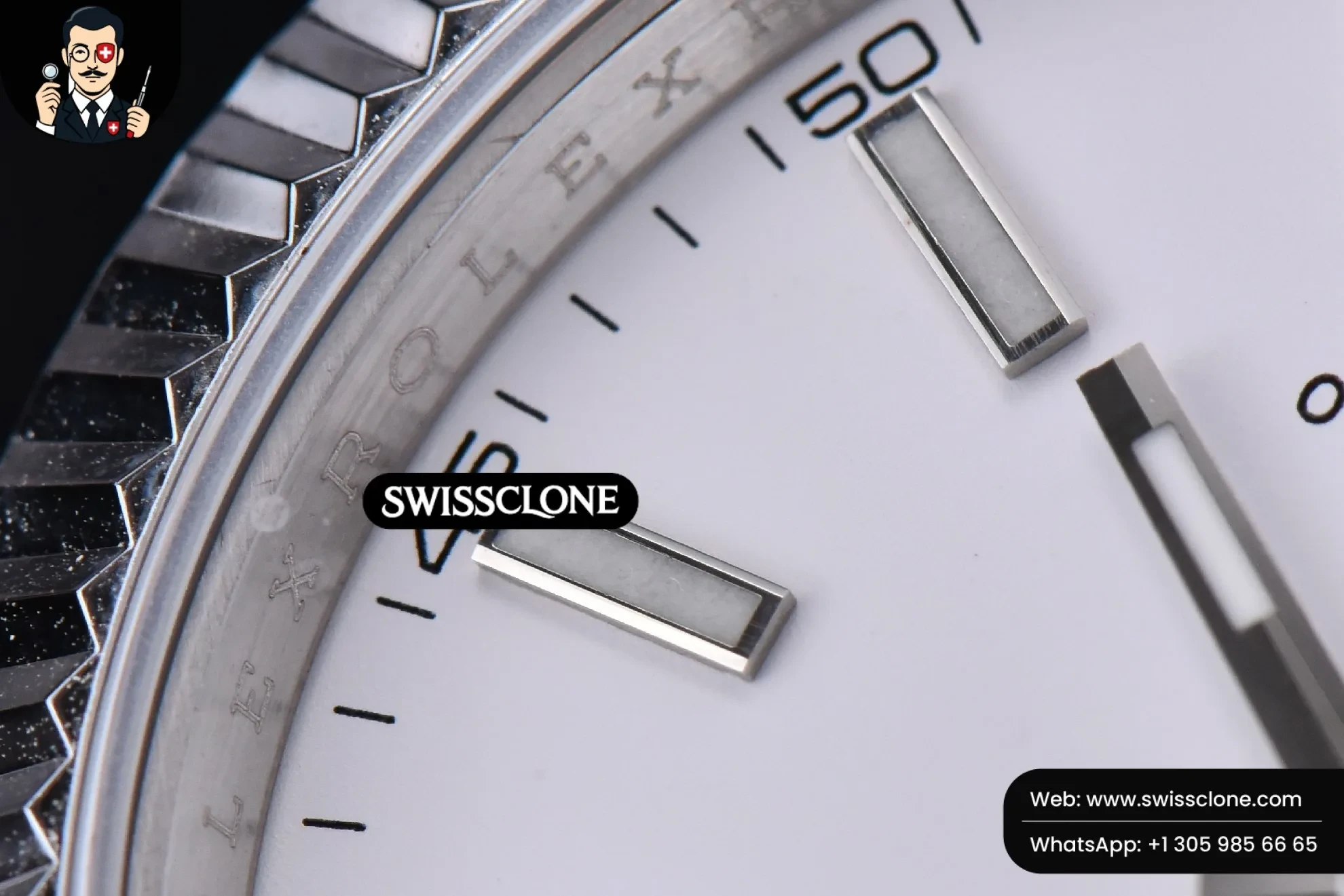 Rolex Datejust 41mm White Dial Lume Marker Fluted Bezel Jubille VR3235 1:1 Super Clone - Caseback & Cloned Calibre Movement