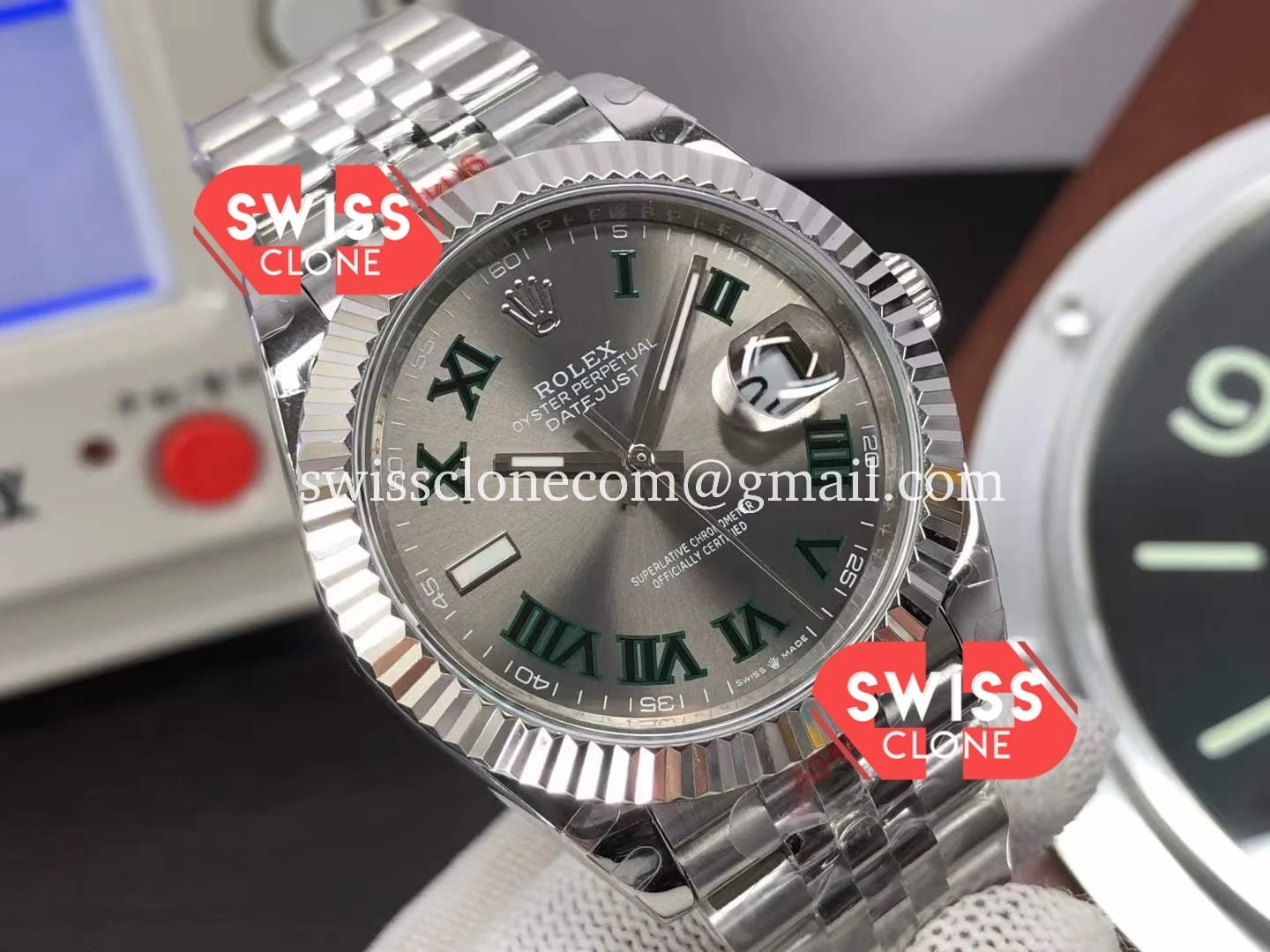 Rolex Datejust 41MM Wimbledon Grey Dial Cal.3235 1:1 Super Clone - Dial Macro Close-Up