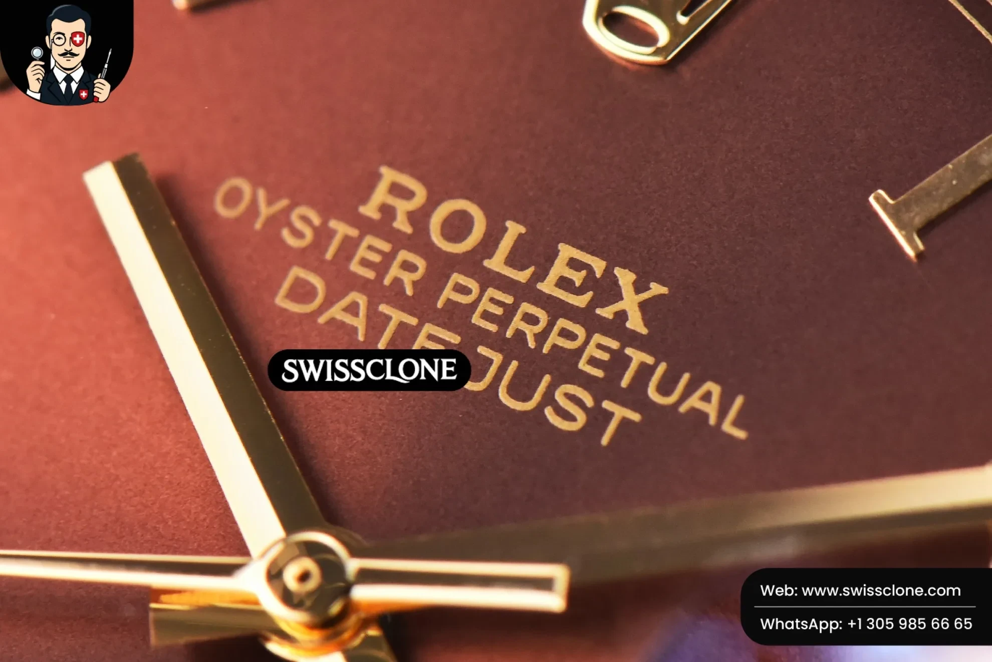 Rolex Datejust 41mm YG/SS Brown Dial Roma Marker Fluted Bezel Jubille VR3235 1:1 Super Clone - Lateral Case Thickness Profile