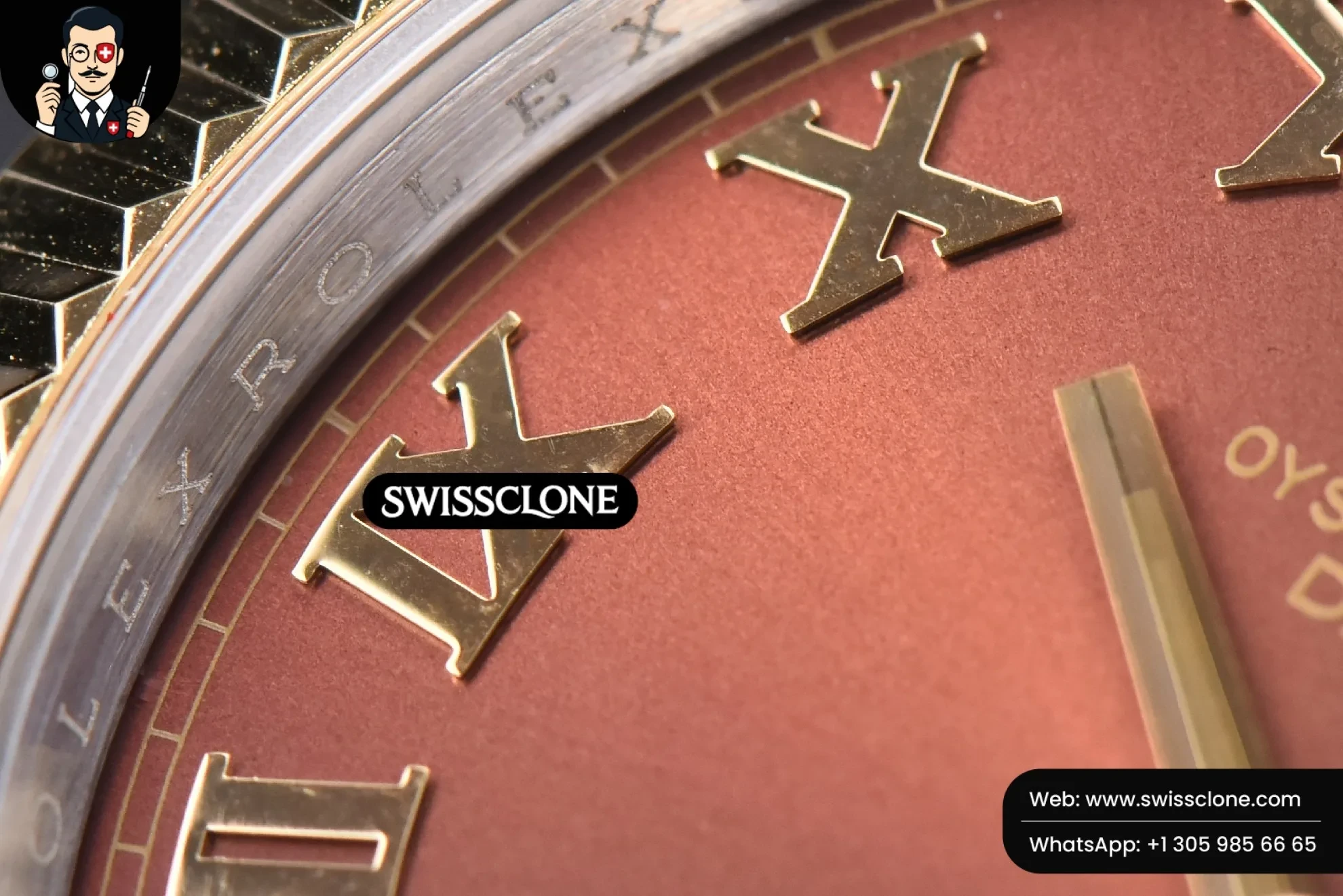 Rolex Datejust 41mm YG/SS Brown Dial Roma Marker Fluted Bezel Jubille VR3235 1:1 Super Clone - Caseback & Cloned Calibre Movement