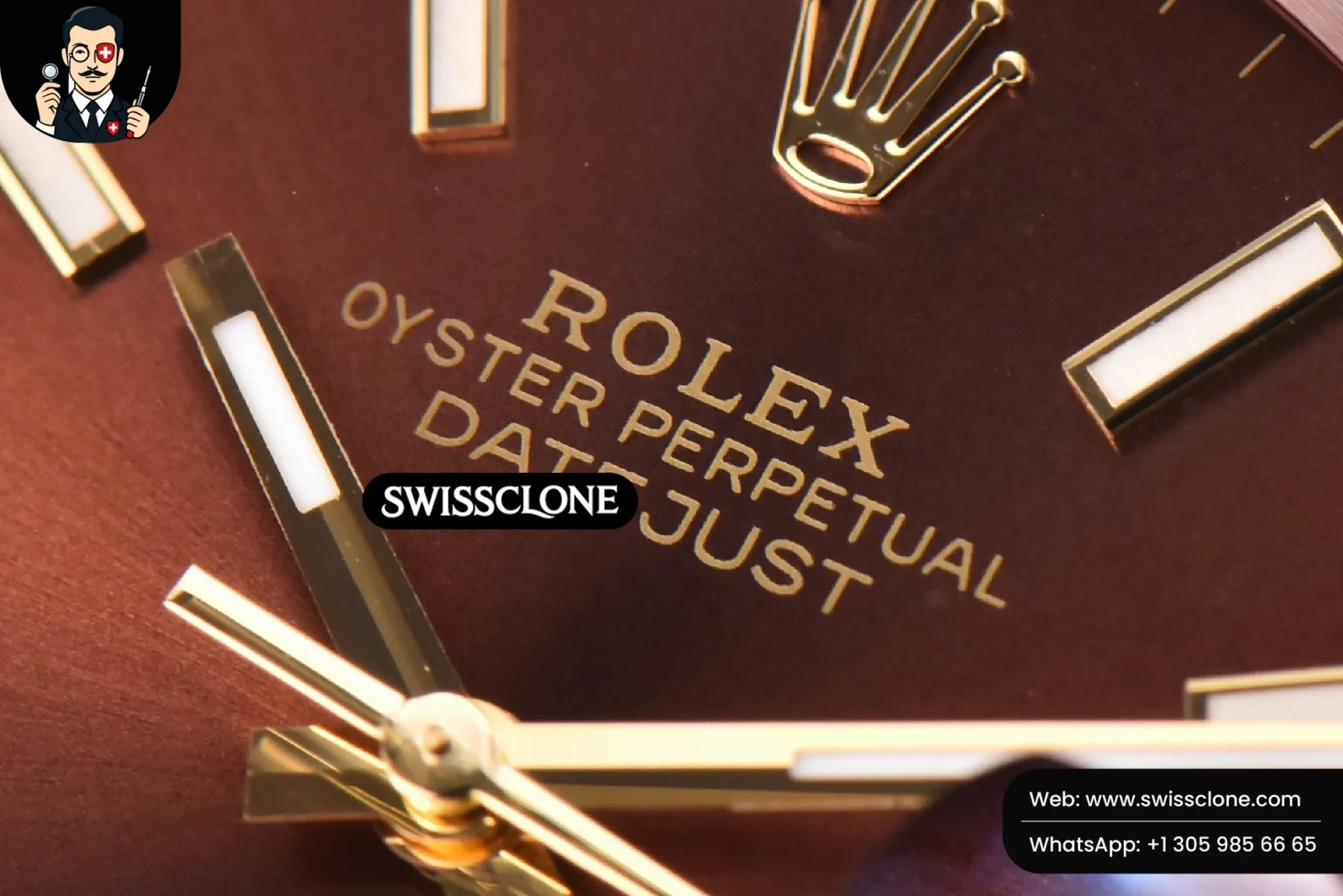 Rolex Datejust 41mm YG/SS Brown Dial Stick Marker Fluted Bezel Jubille VR3235 1:1 Super Clone - Caseback & Cloned Calibre Movement