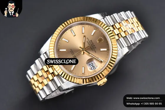 Rolex DateJust 41mm YG/SS Dial Lume Marker Jubilee VS3235 1:1 Super Clone - Bezel & Case Profile
