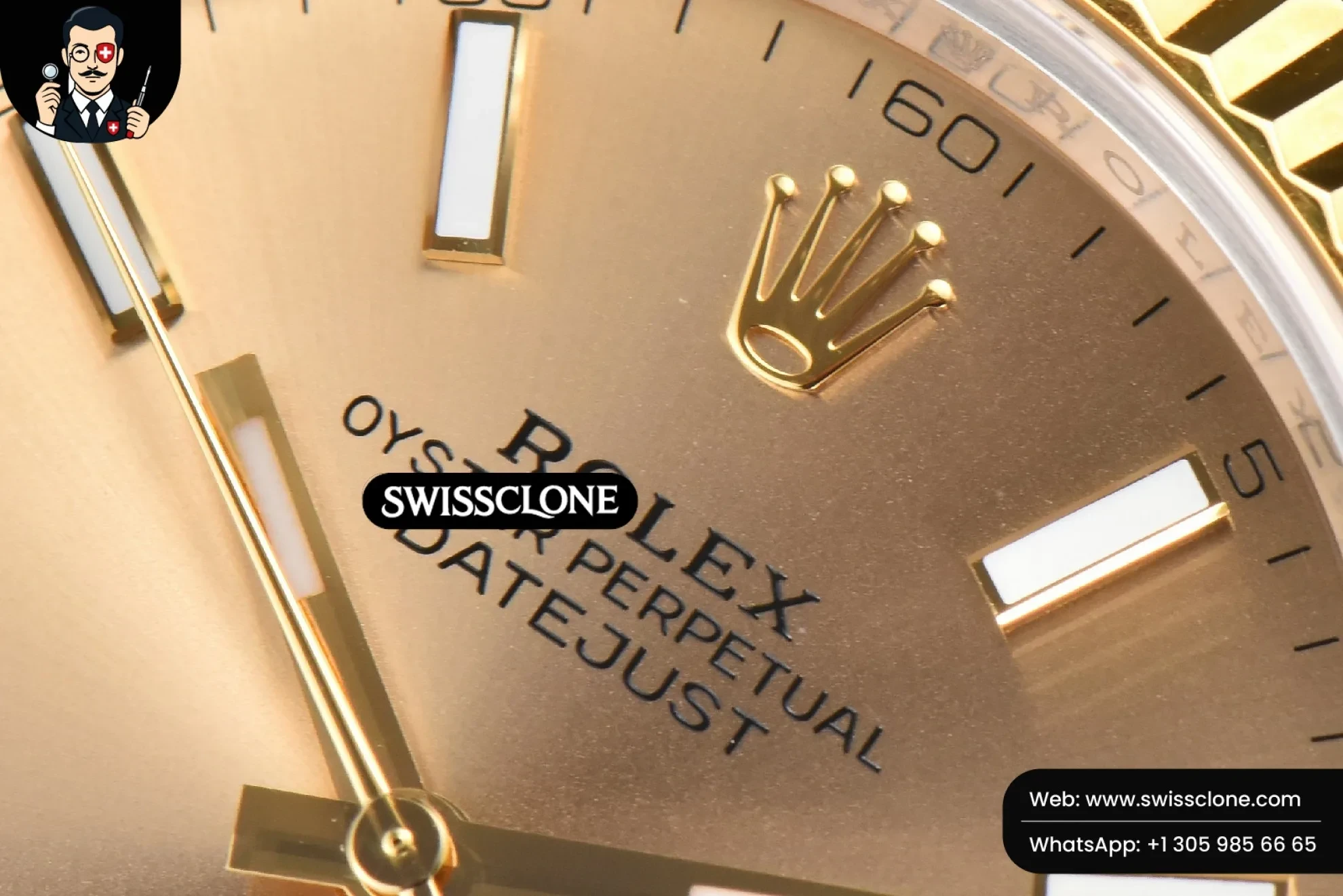 Rolex DateJust 41mm YG/SS Dial Lume Marker Jubilee VS3235 1:1 Super Clone - Caseback & Cloned Calibre Movement