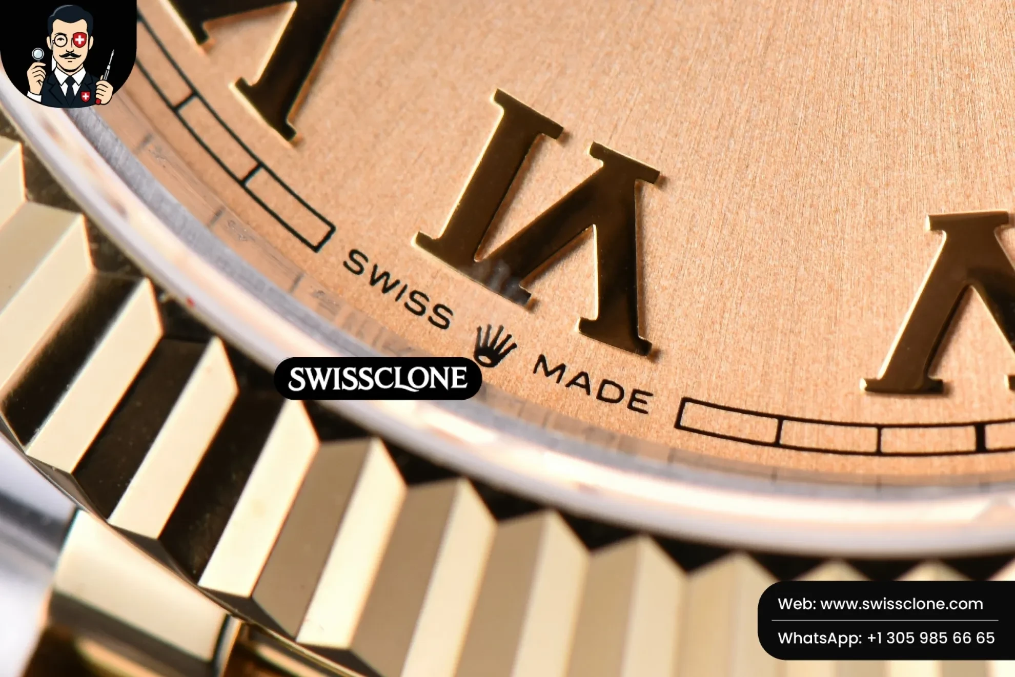 Rolex Datejust 41mm YG/SS Gold Dial Roma Marker Fluted Bezel Jubille VR3235 1:1 Super Clone - On-Wrist Presence View