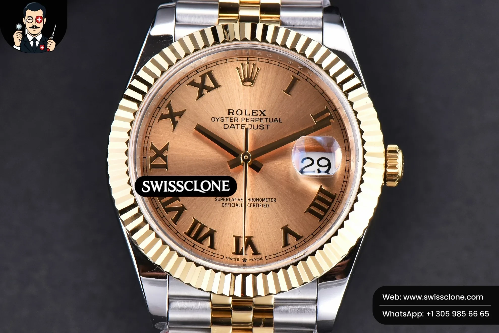 Rolex Datejust 41mm YG/SS Gold Dial Roma Marker Fluted Bezel Jubille VR3235