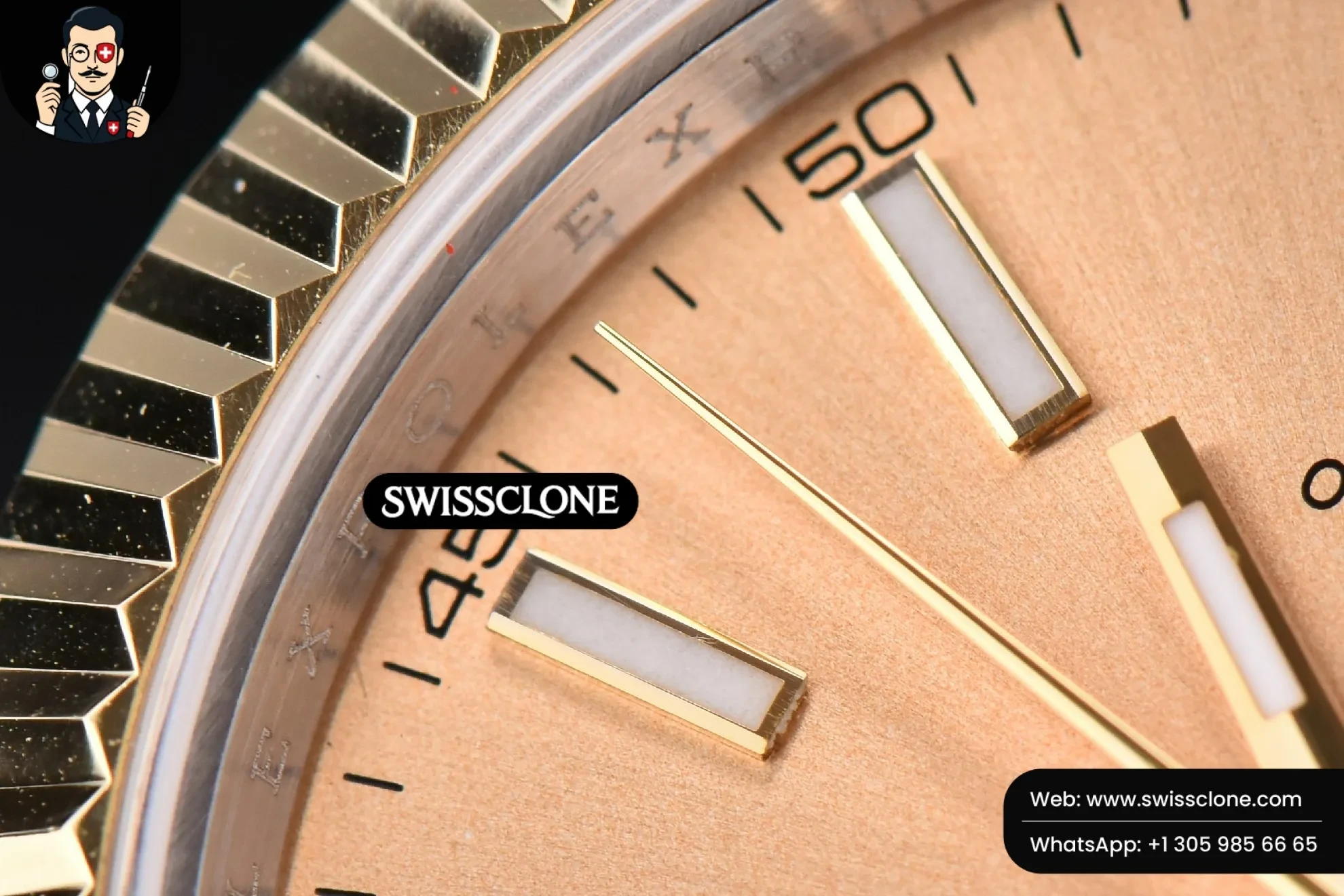 Rolex Datejust 41mm YG/SS Gold Dial Stick Marker Fluted Bezel Jubille VR3235 1:1 Super Clone - On-Wrist Presence View