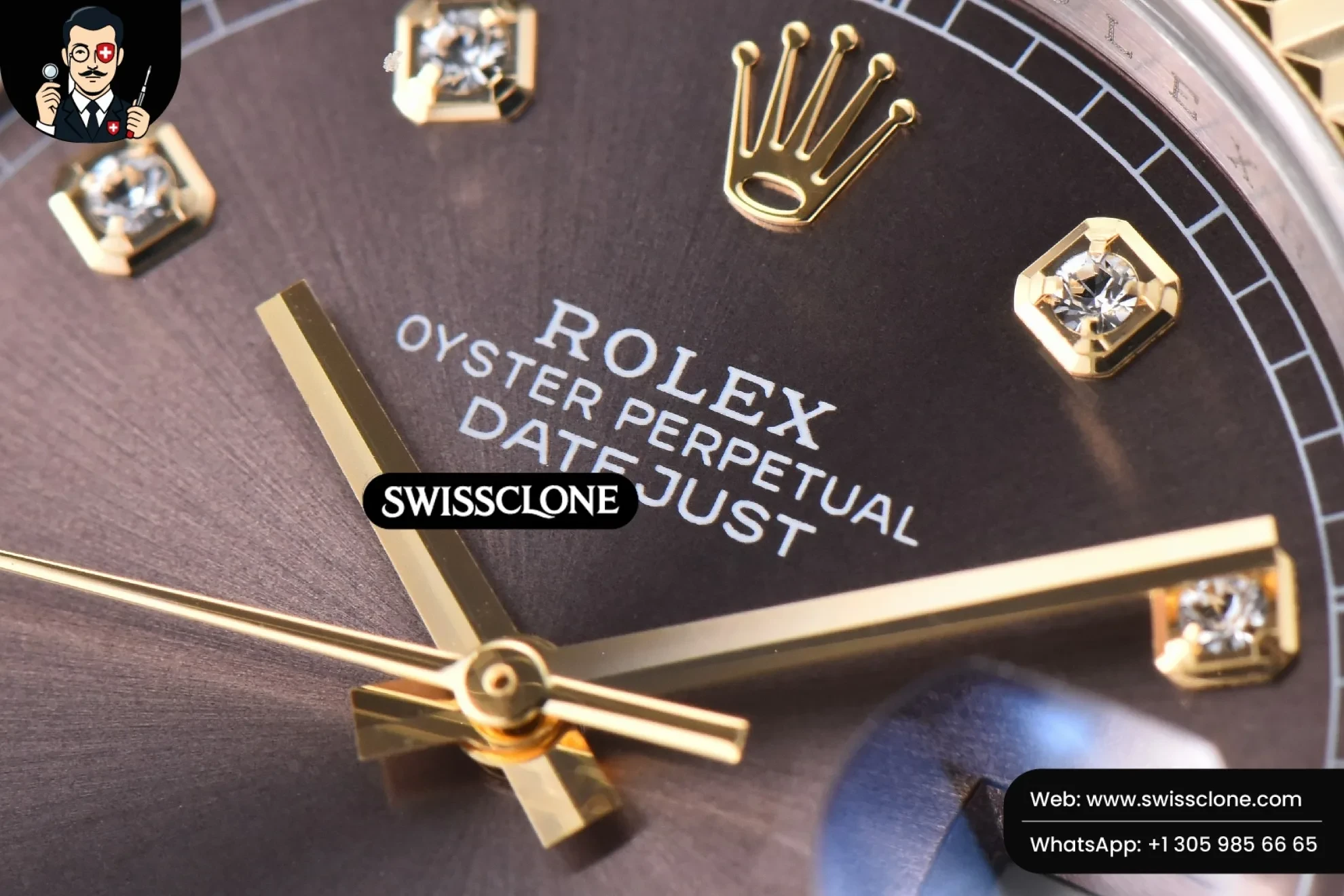 Rolex Datejust 41mm YG/SS Gray Dial Diamond Marker Fluted Bezel Jubille VR3235 1:1 Super Clone - Caseback & Cloned Calibre Movement