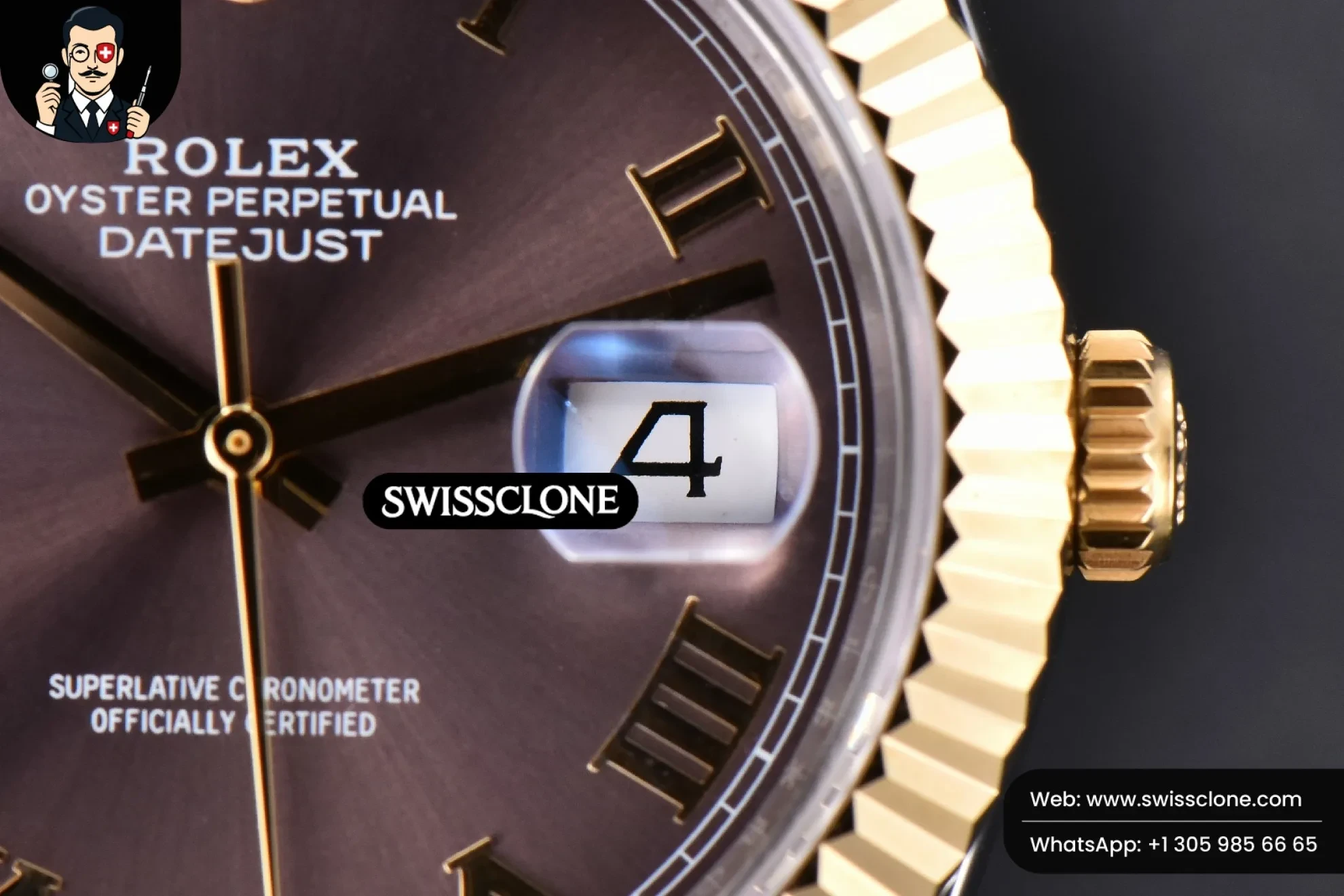 Rolex Datejust 41mm YG/SS Gray Dial Roma Marker Fluted Bezel Jubille VR3235 1:1 Super Clone - On-Wrist Presence View