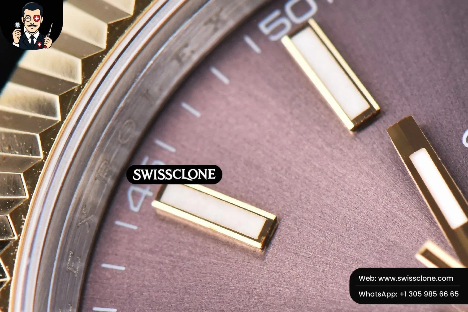 Rolex Datejust 41mm YG/SS Gray Dial Stick Marker Fluted Bezel Jubille VR3235 1:1 Super Clone - Lateral Case Thickness Profile