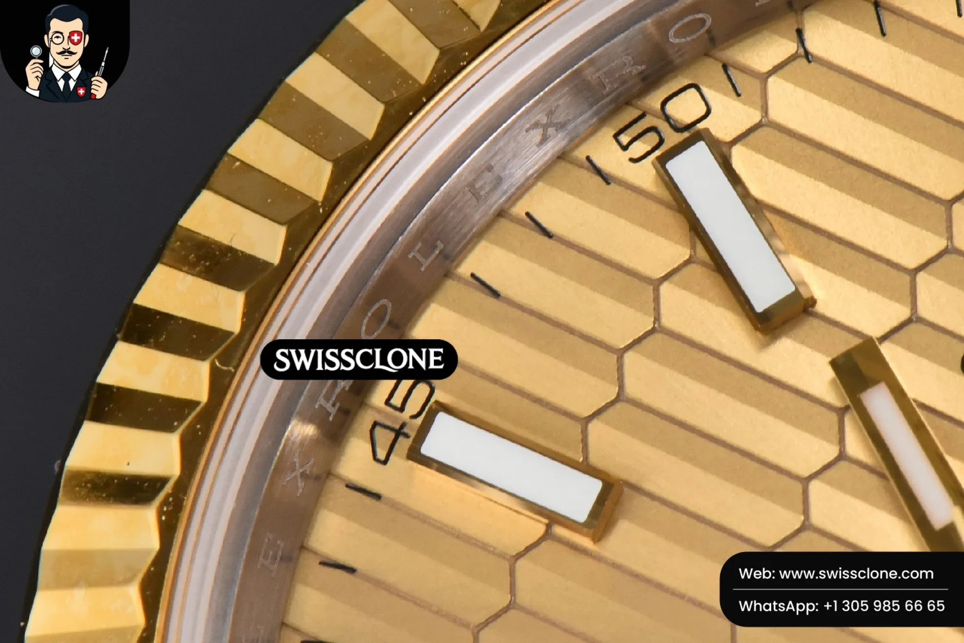 Rolex DateJust 41mm YG/SS Motif Dial Lume Marker Jubilee VS3235 1:1 Super Clone - Lateral Case Thickness Profile