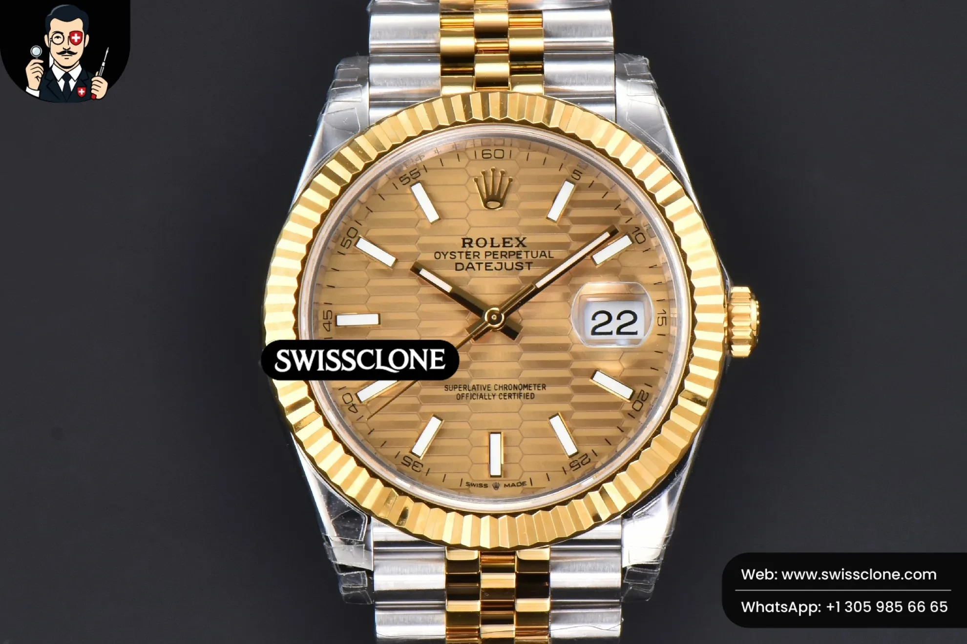 Rolex DateJust 41mm YG/SS Motif Dial Lume Marker Jubilee VS3235