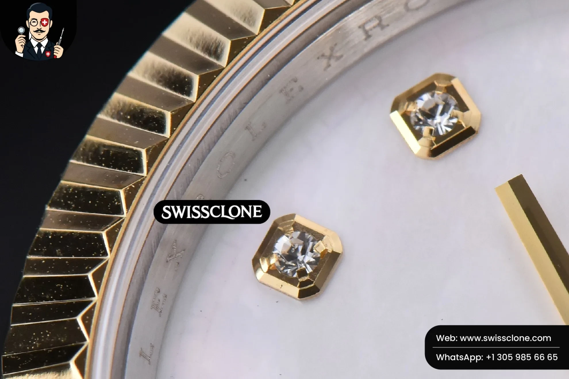 Rolex Datejust 41mm YG/SS White Dial diamond Marker Fluted Bezel Jubille VR3235 1:1 Super Clone - Lateral Case Thickness Profile