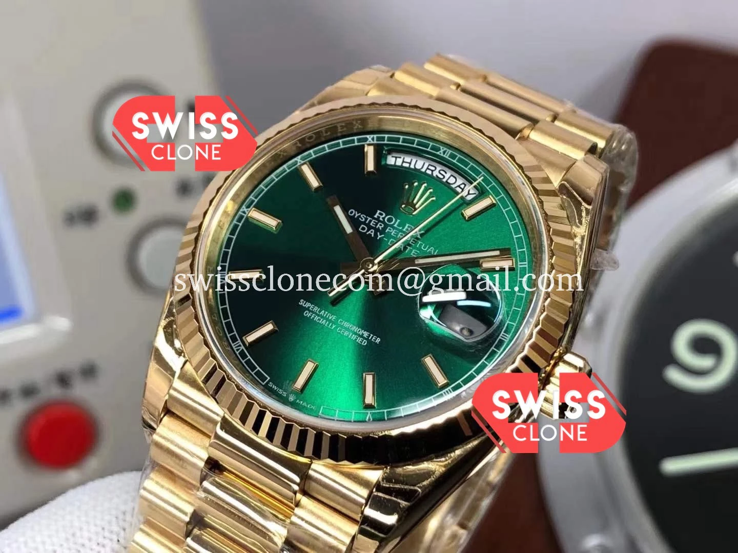 Rolex Day Date 36MM 118238 Green Dial Presidential 18K 1:1 Super Clone - Clasp & Bracelet Finishing