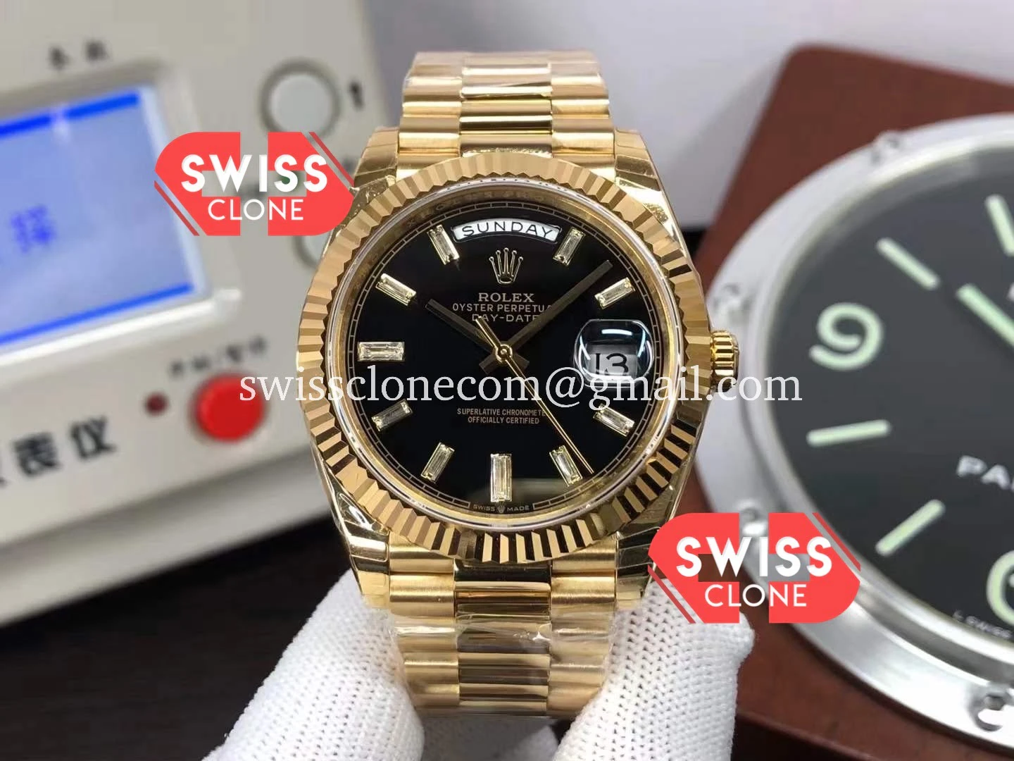 Rolex Day Date 40MM Black Dial Presidential Yellow Gold