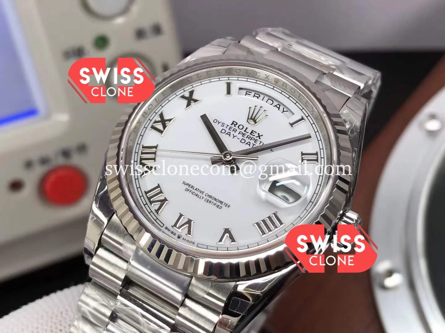 Rolex Day Date Presidential 128239 904L Steel 36MM 1:1 Super Clone - Bezel & Case Profile