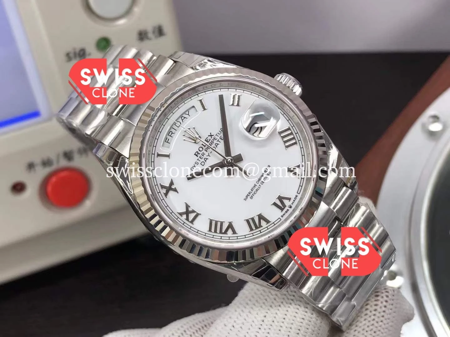 Rolex Day Date Presidential 128239 904L Steel 36MM 1:1 Super Clone - Caseback & Cloned Calibre Movement