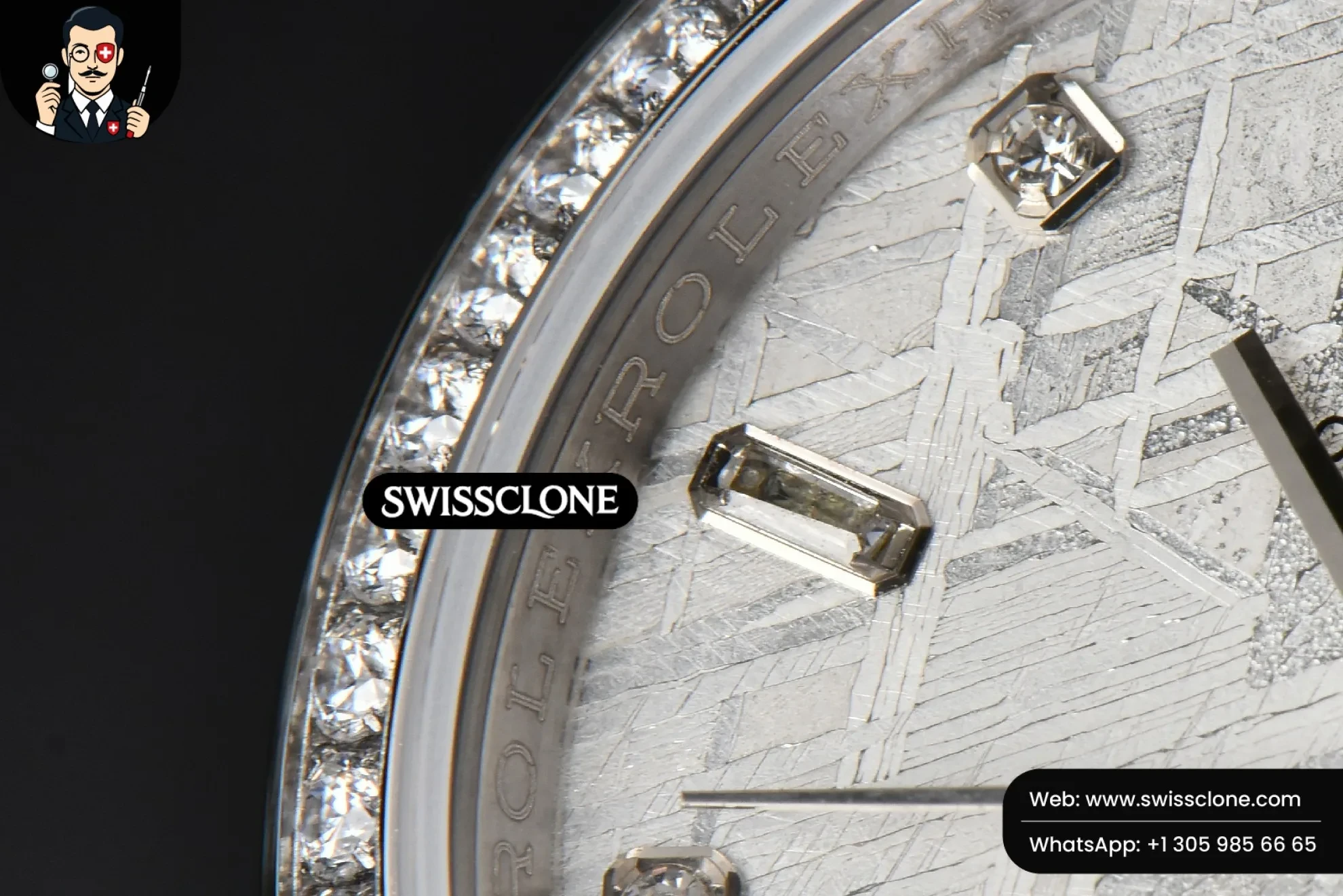 Rolex Daydate 36mm Diamond Meteorite Dial Diamond Marker 1:1 Super Clone - Lateral Case Thickness Profile