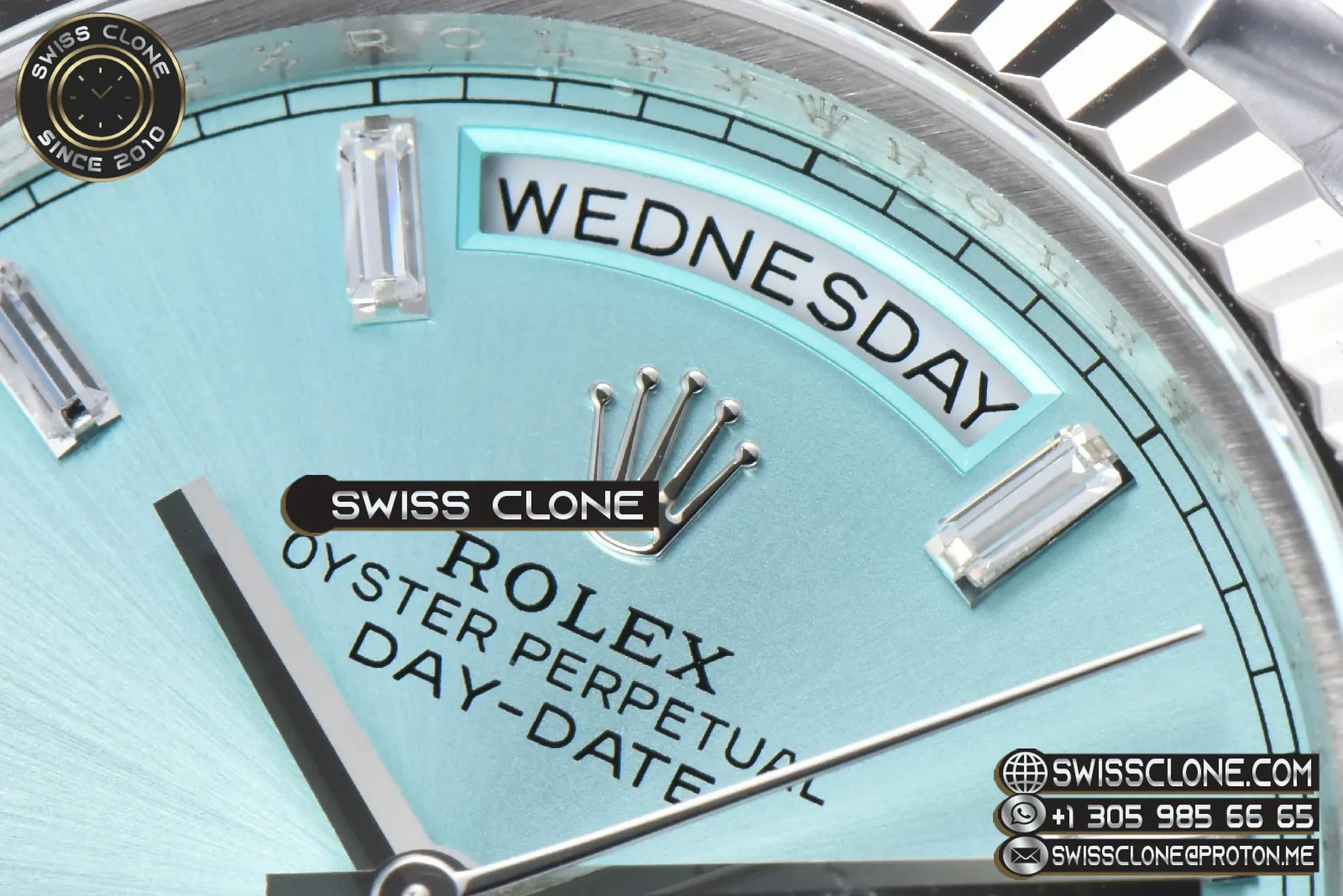 Rolex DayDate 36MM GMF Ice Blue Dial Diamond Marker President Bracelet A3235 GM Factory 1:1 Super Clone - Caseback & Cloned Calibre Movement