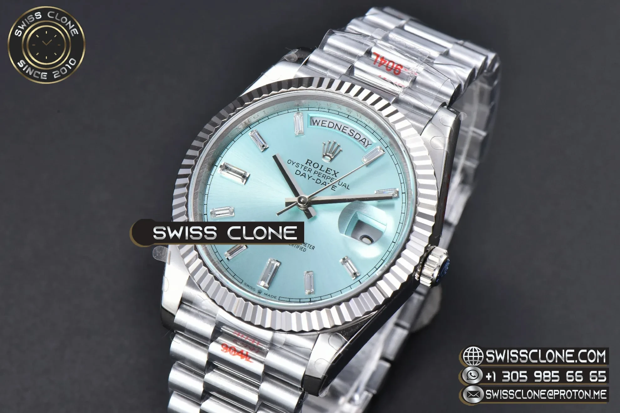 Rolex DayDate 36MM GMF Ice Blue Dial Diamond Marker President Bracelet A3235 GM Factory 1:1 Super Clone - Clasp & Bracelet Finishing