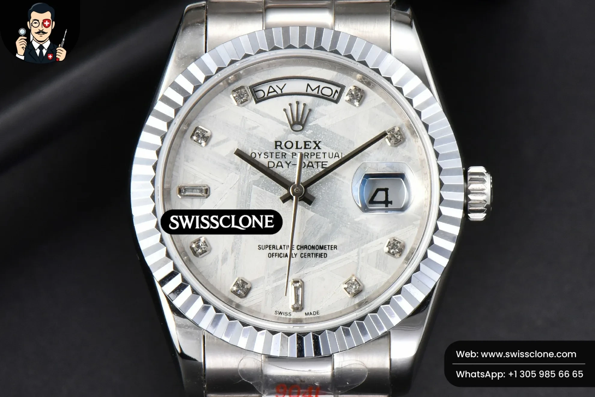 Rolex Daydate 36mm Meteorite Dial Diamond Marker
