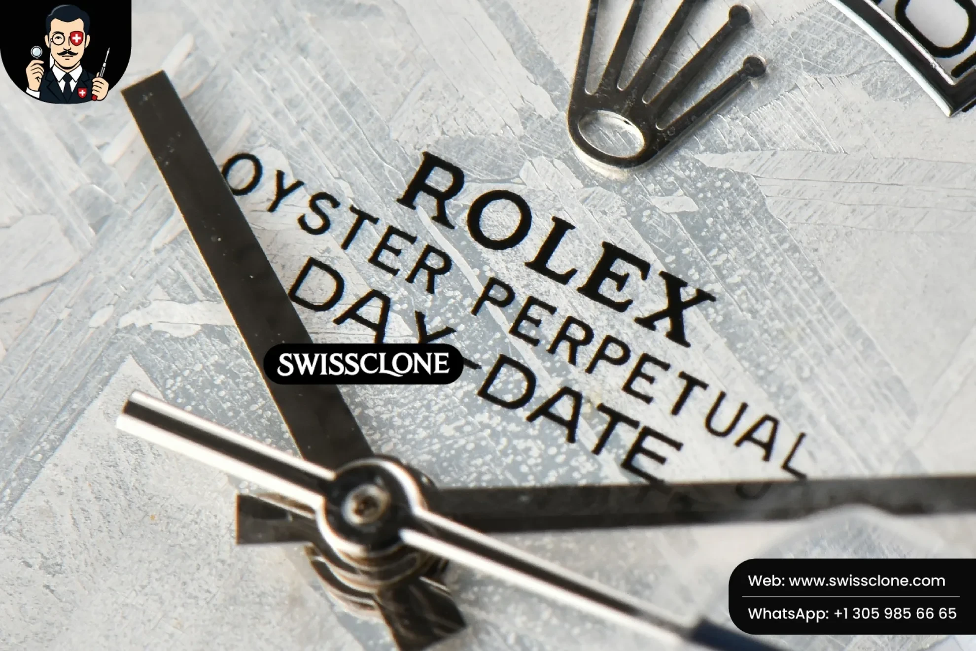 Rolex DayDate 36mm Meteorite Dial Diamond Marker 1:1 Super Clone - Caseback & Cloned Calibre Movement