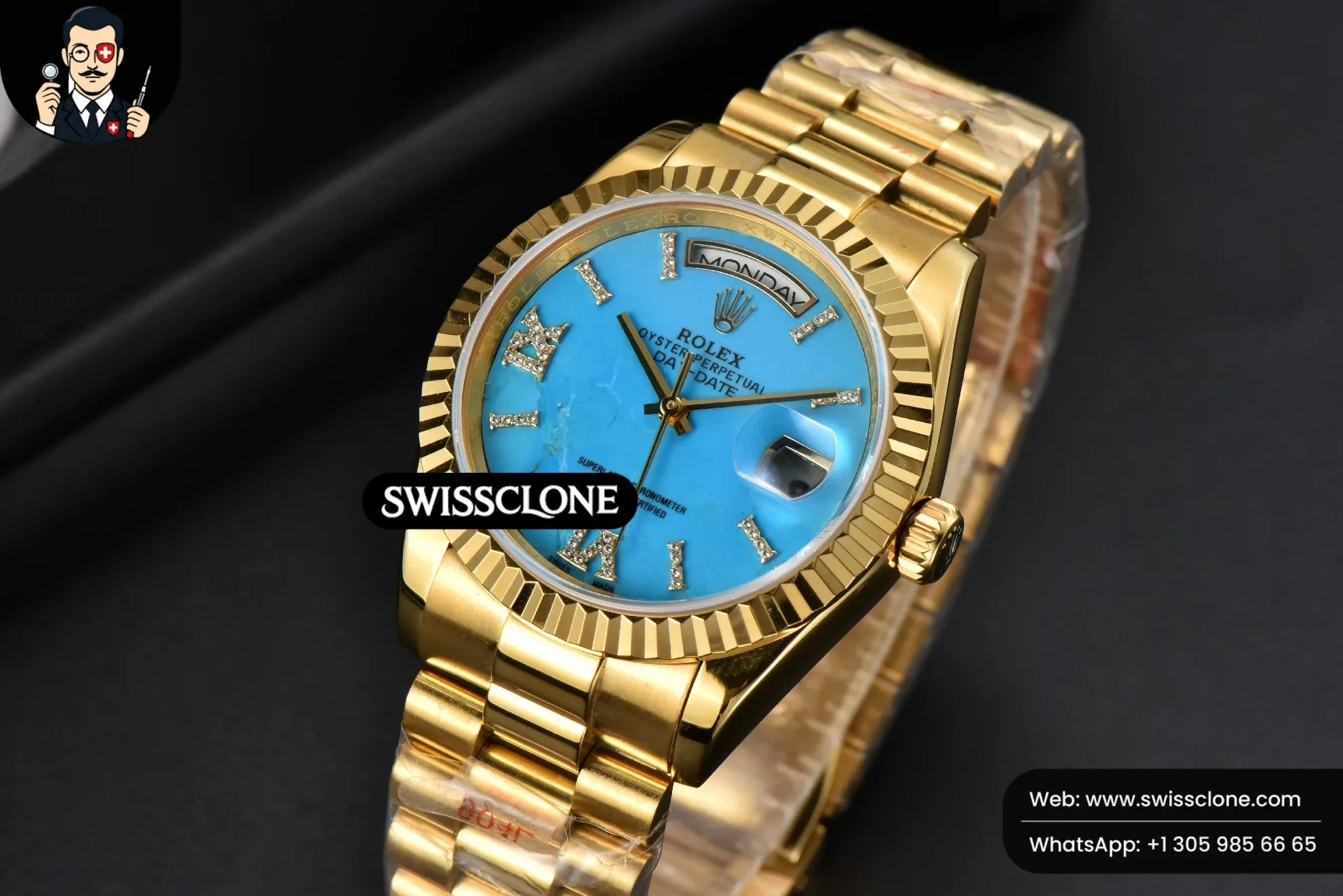 Rolex Daydate 36mm Meteorite Dial Roma Diamond Marker